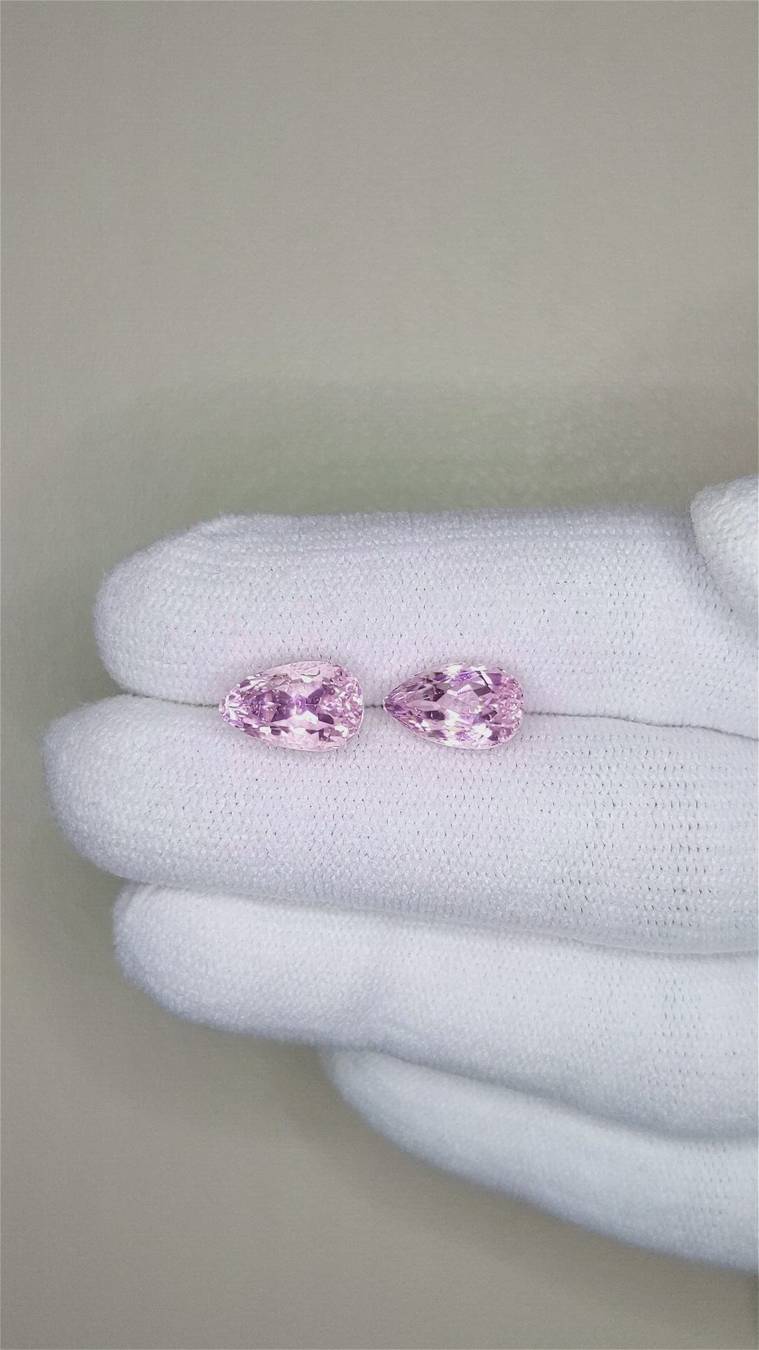 5.20&nbsp;Ct.Tw.Total Carat Weight Kunzite Pair from Afghanistan Size Video