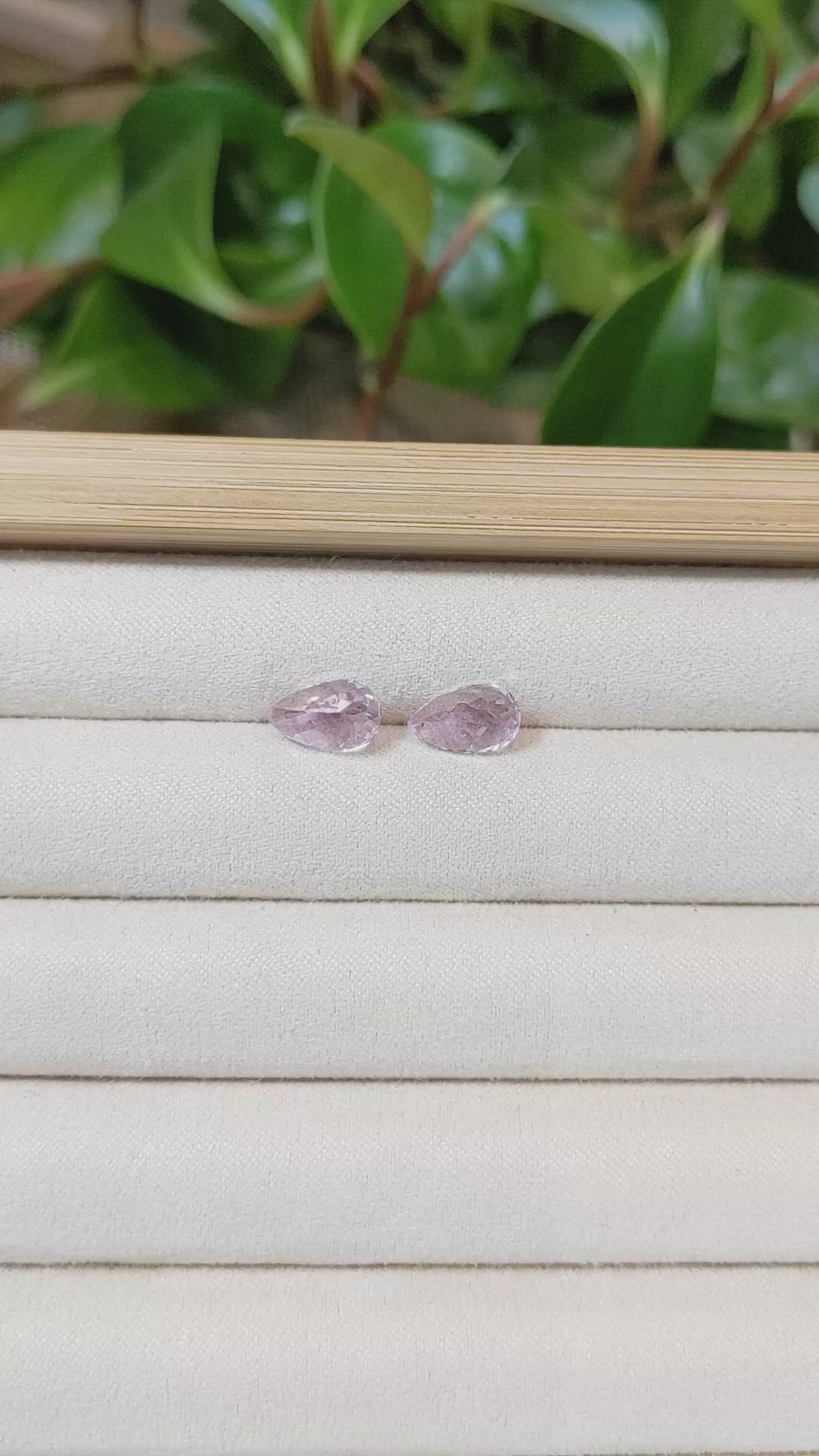 5.20&nbsp;Ct.Tw.Total Carat Weight Kunzite Pair from Afghanistan Size Video