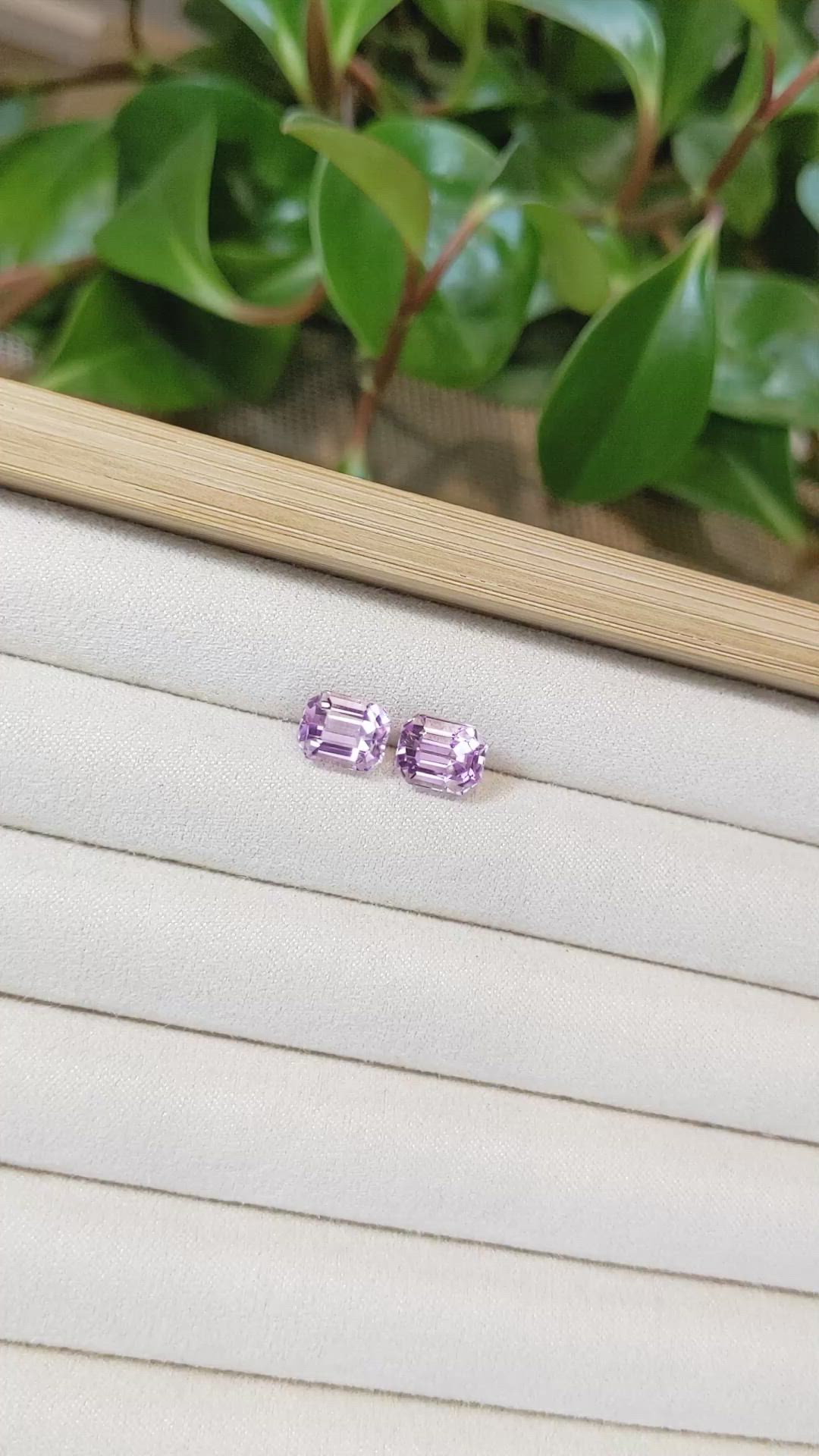 6.30&nbsp;Ct.Tw.Total Carat Weight Kunzite Pair from Afghanistan Size Video