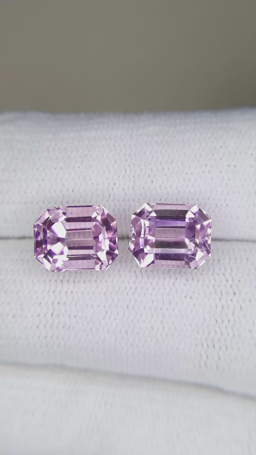 6.30&nbsp;Ct.Tw.Total Carat Weight Kunzite Pair from Afghanistan Size Video