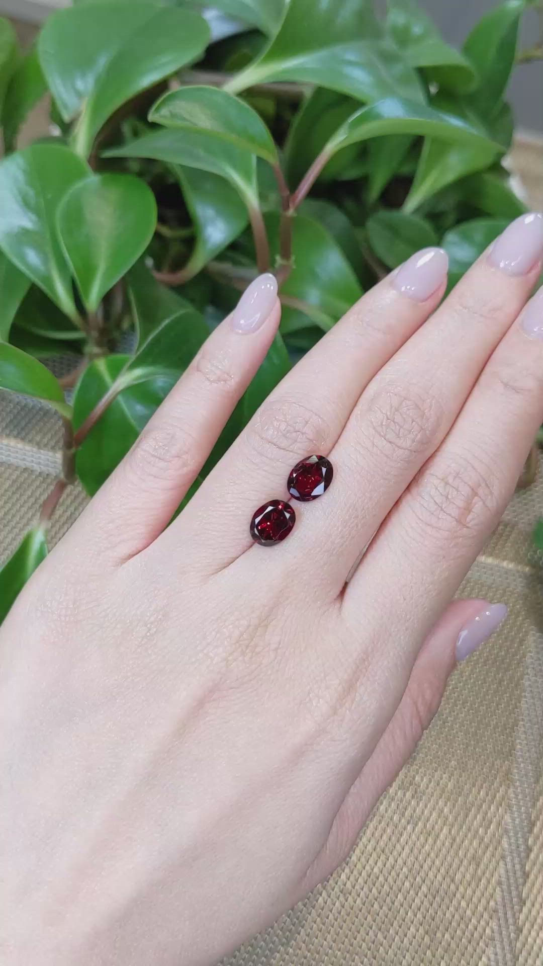 4.17 Ct.Tw.Total Carat Weight Garnet Pair from Tanzania Size Video