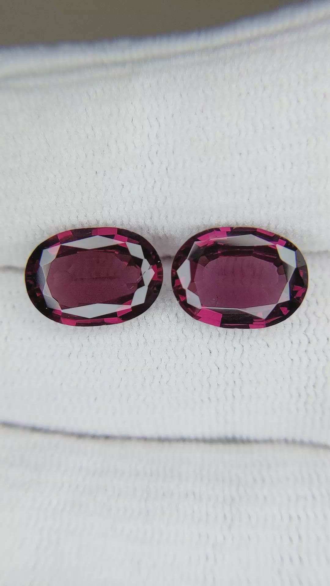 6.34 Ct.Tw.Total Carat Weight Garnet Pair from Tanzania Size Video