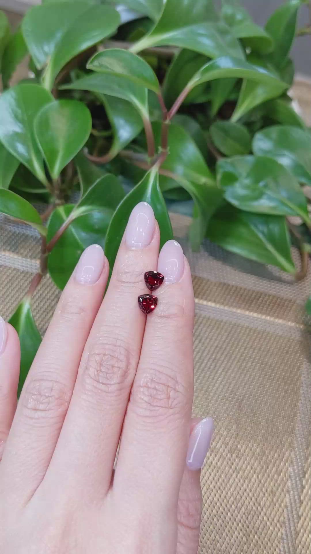 1.85 Ct.Tw.Total Carat Weight Garnet Pair from Tanzania Size Video