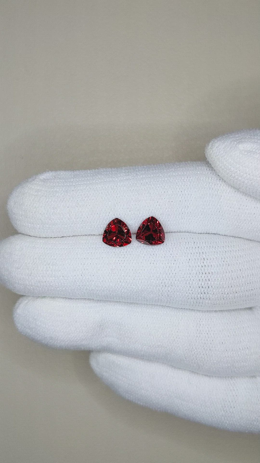 1.85 Ct.Tw.Total Carat Weight Garnet Pair from Tanzania Size Video