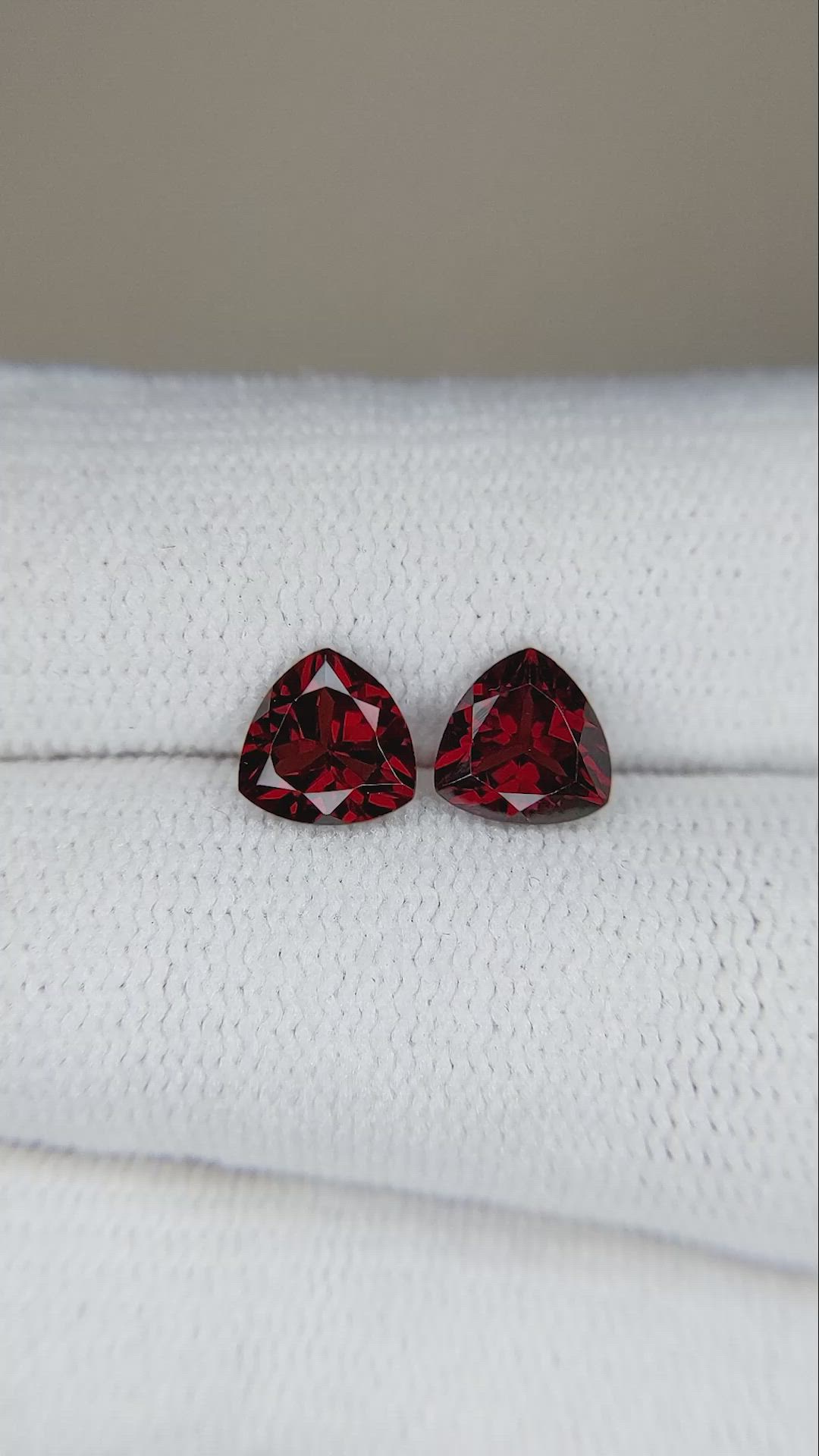 1.85 Ct.Tw.Total Carat Weight Garnet Pair from Tanzania Size Video