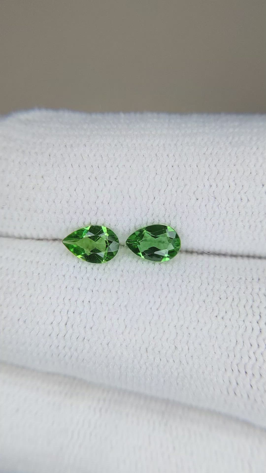 0.63 Ct.Tw.Total Carat Weight Tsavorite Garnet Pair from Tanzania Size Video