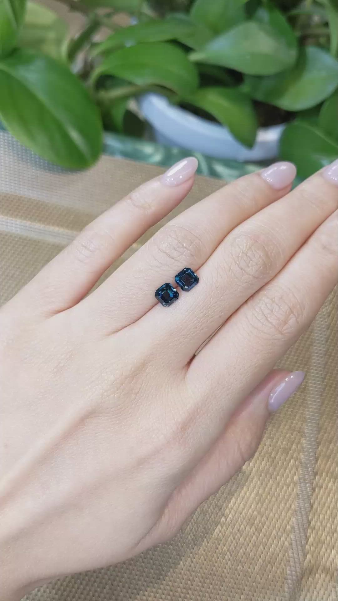 1.92&nbsp;Ct.Tw.Total Carat Weight Cobalt Spinel Pair from Tanzania Size Video