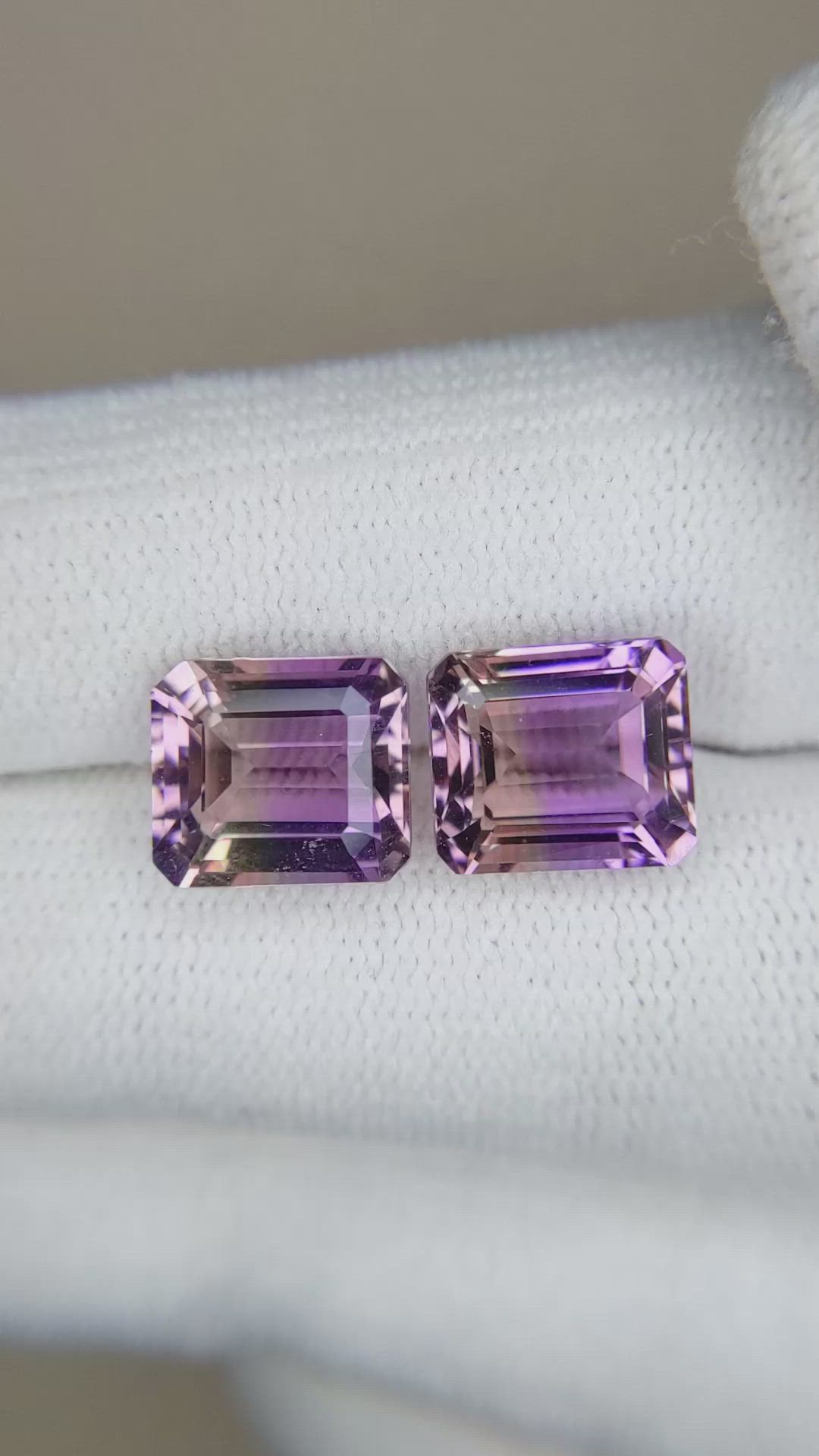 6.32&nbsp;Ct.Tw.Total Carat Weight Ametrine Pair from Brazil Size Video
