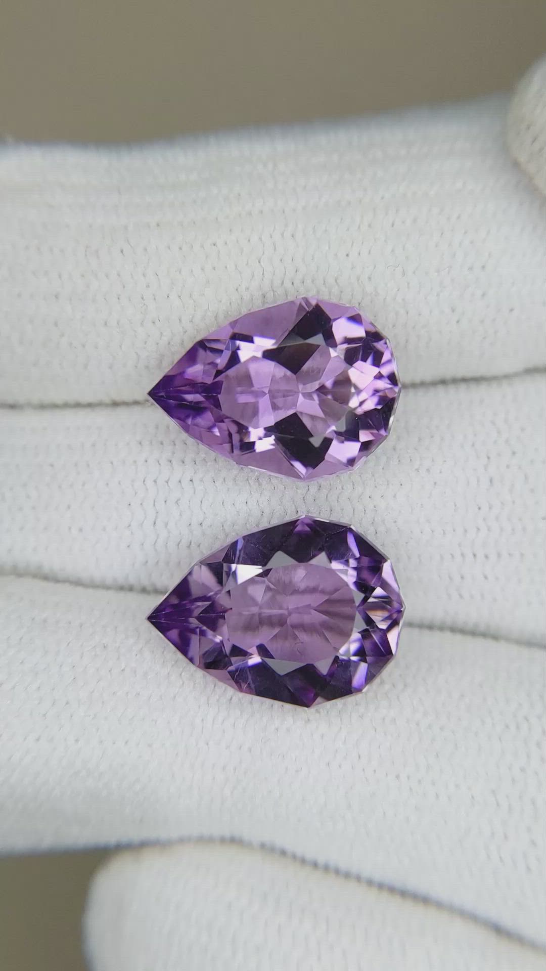 7.17&nbsp;Ct.Tw.Total Carat Weight Amethyst Pair from Brazil Size Video