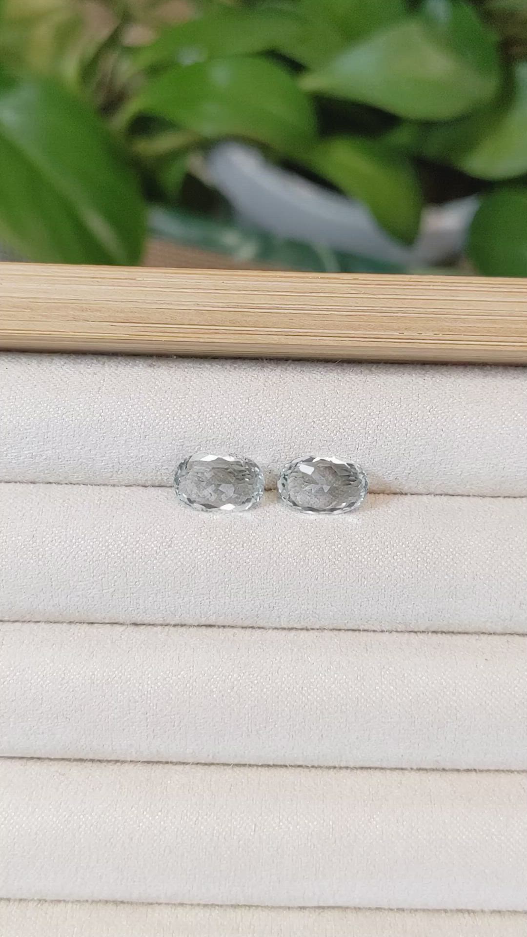 3.84&nbsp;Ct.Tw.Total Carat Weight Aquamarine Pair from Brazil Size Video