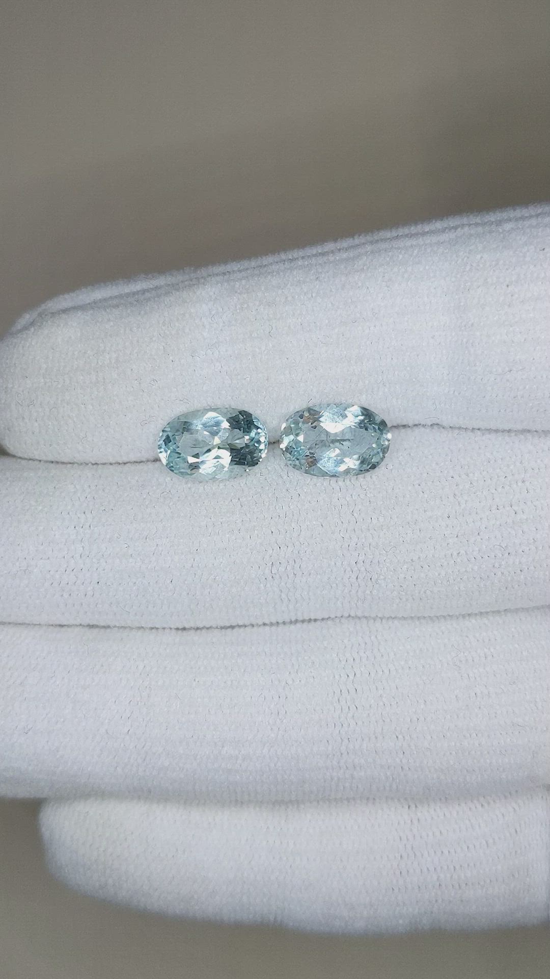 3.84&nbsp;Ct.Tw.Total Carat Weight Aquamarine Pair from Brazil Size Video