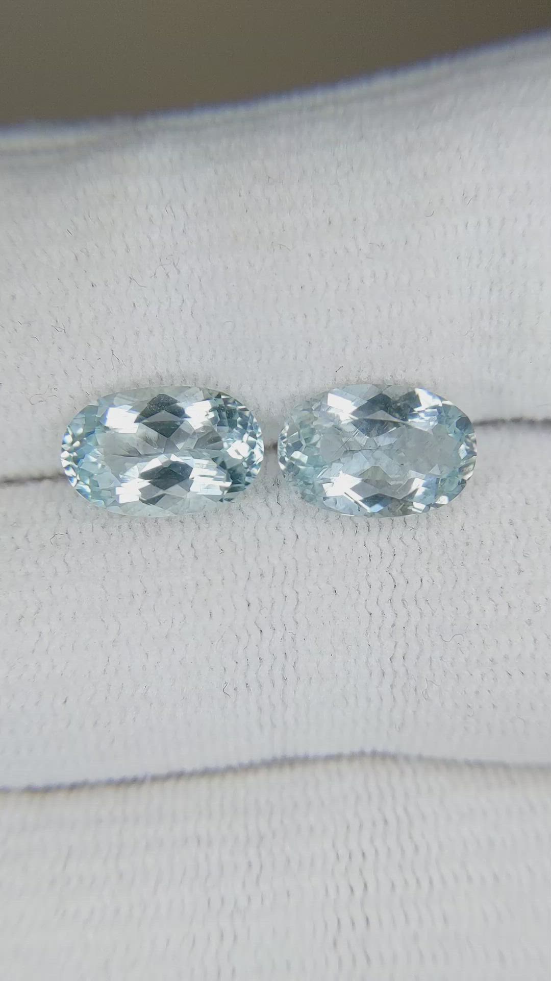 3.84&nbsp;Ct.Tw.Total Carat Weight Aquamarine Pair from Brazil Size Video