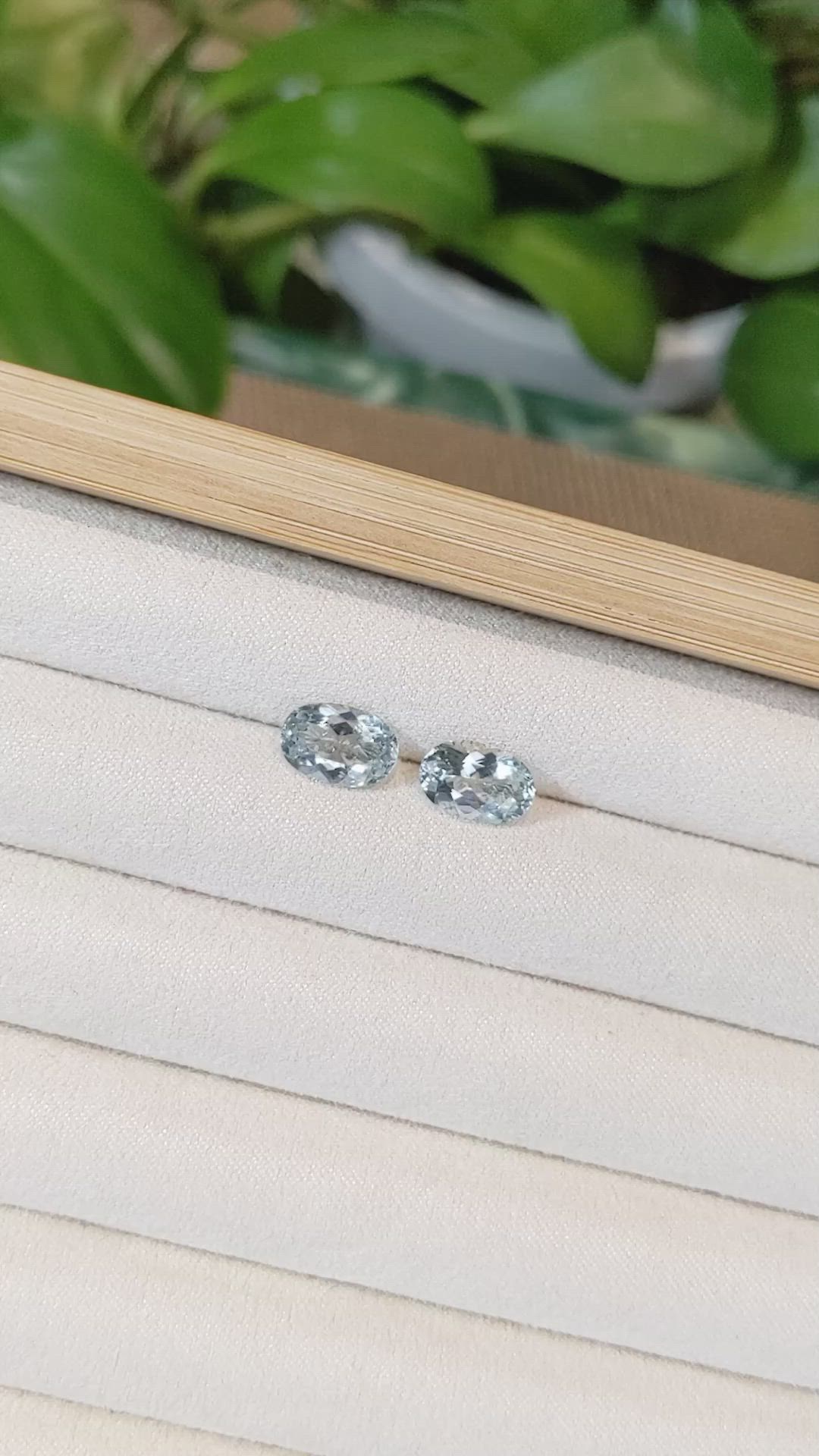 3.84&nbsp;Ct.Tw.Total Carat Weight Aquamarine Pair from Brazil Size Video