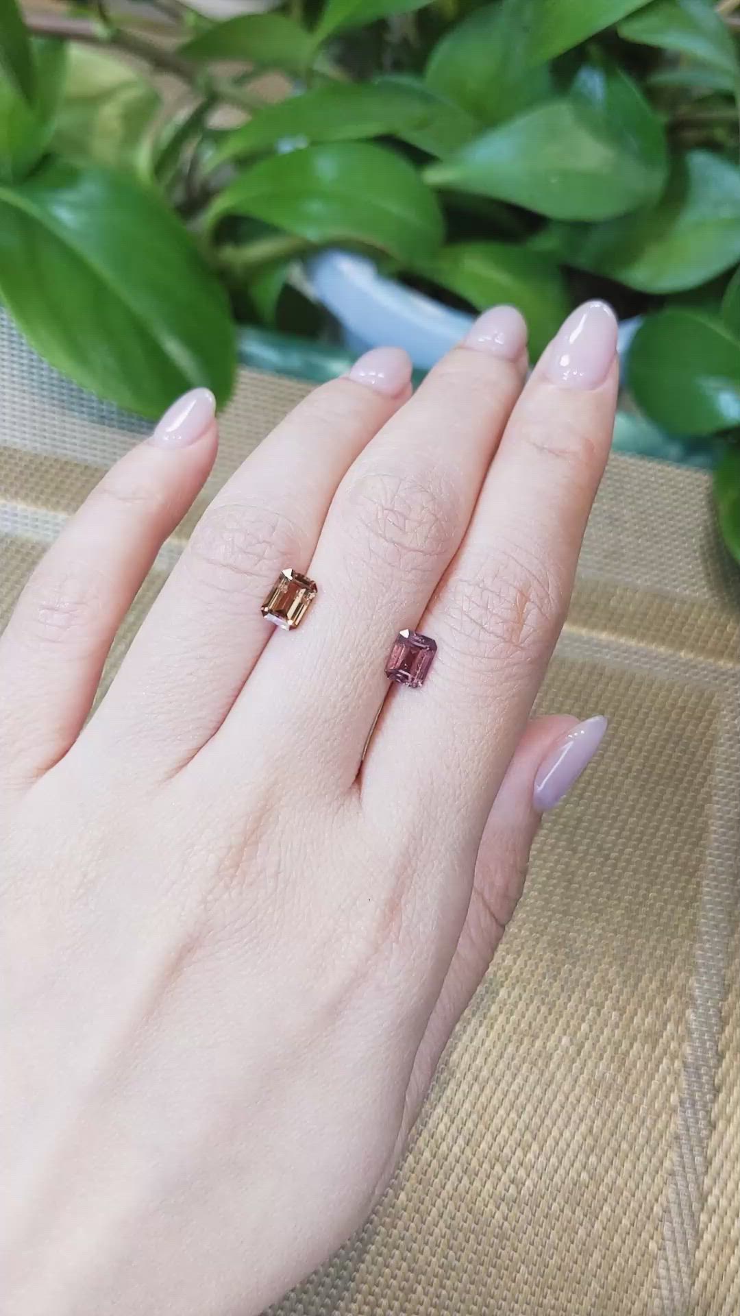 2.46 Ct.Tw.Total Carat Weight Garnet Pair from Tanzania Size Video