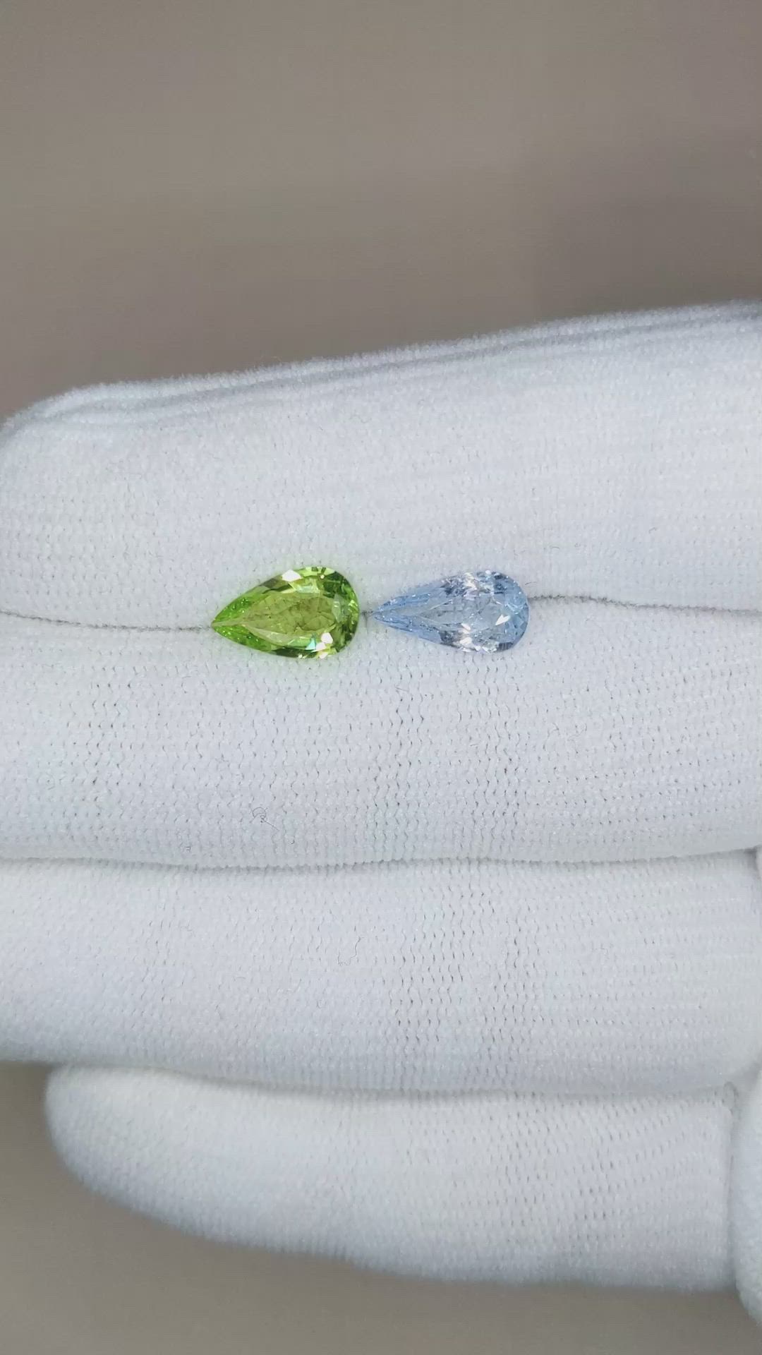 2.46&nbsp;Ct.Tw.Total Carat Weight Paraiba Tourmaline Pair from Mozambique Size Video
