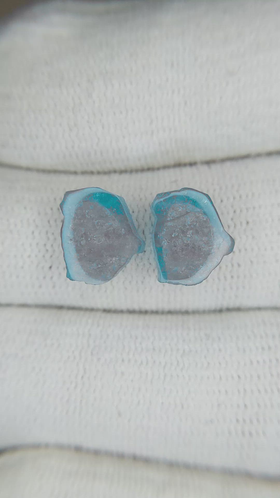 6.59&nbsp;Ct.Tw.Total Carat Weight Paraiba Tourmaline Pair from Brazil Size Video