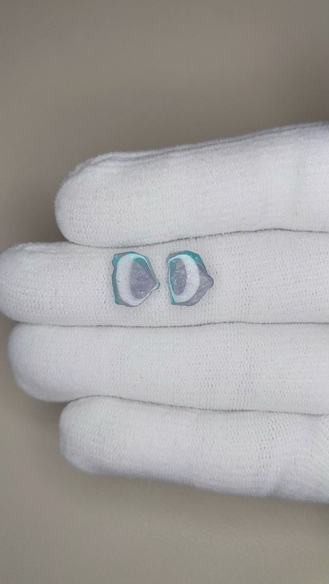 6.59&nbsp;Ct.Tw.Total Carat Weight Paraiba Tourmaline Pair from Brazil Size Video