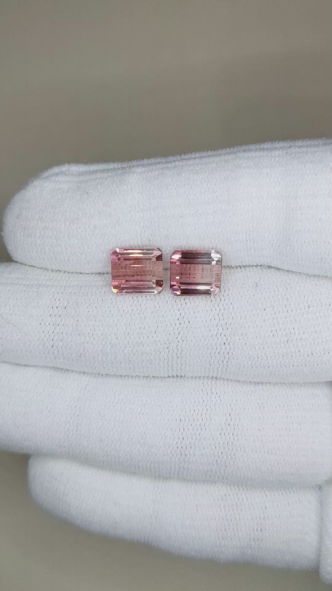 5.79&nbsp;Ct.Tw.Total Carat Weight Tourmaline Pair from Mozambique Size Video