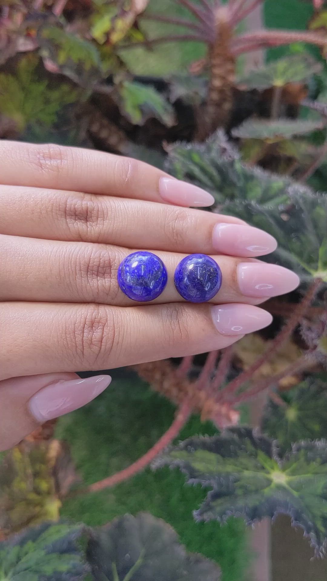 17.30&nbsp;Ct.Tw.Total Carat Weight Cabochon Lapis Pair from Afghanistan Size Video