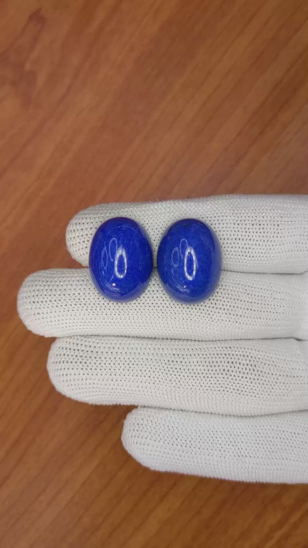43.69&nbsp;Ct.Tw.Total Carat Weight Cabochon Lapis Pair from Afghanistan Size Video