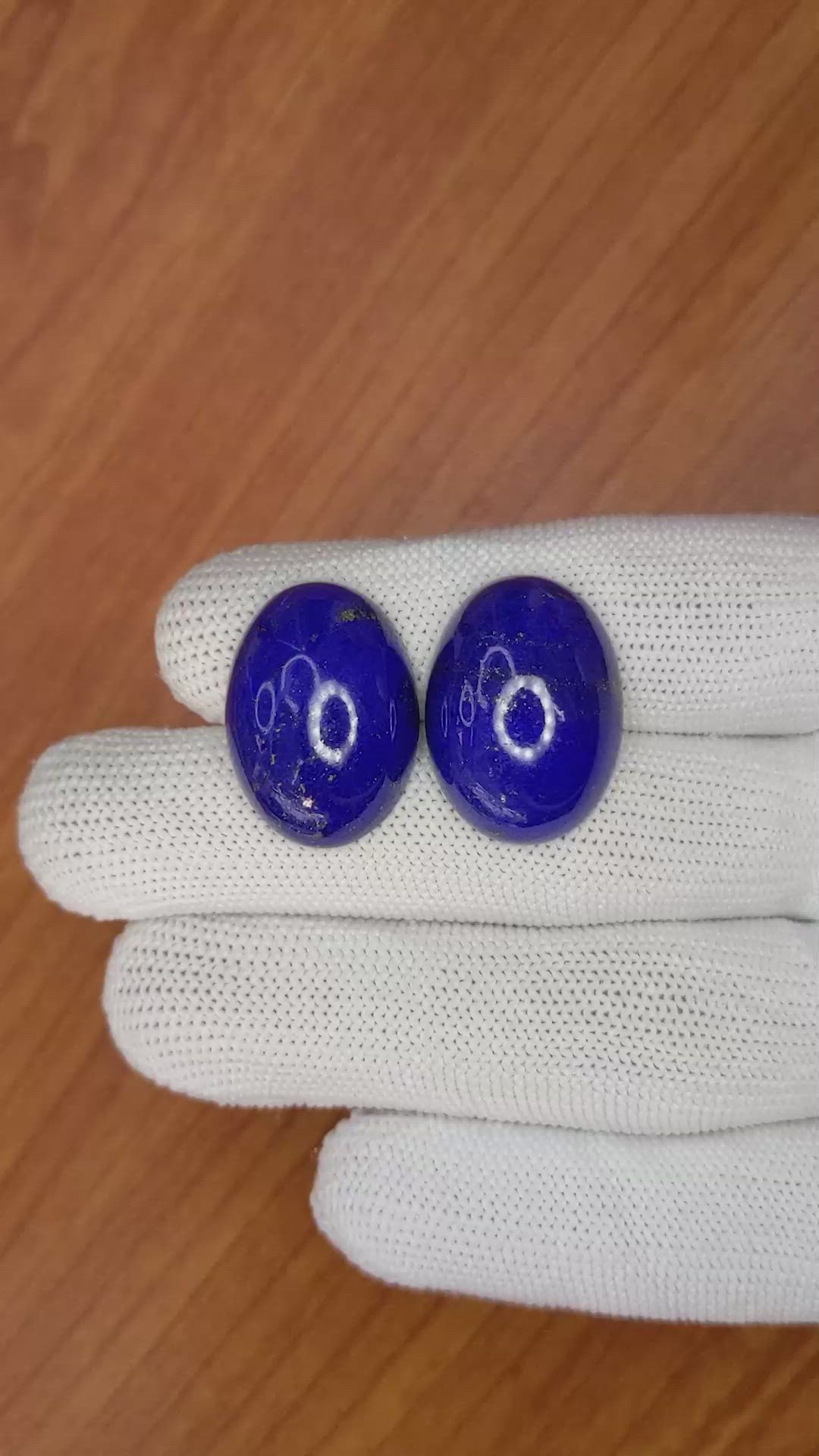 39.65&nbsp;Ct.Tw.Total Carat Weight Cabochon Lapis Pair from Afghanistan Size Video