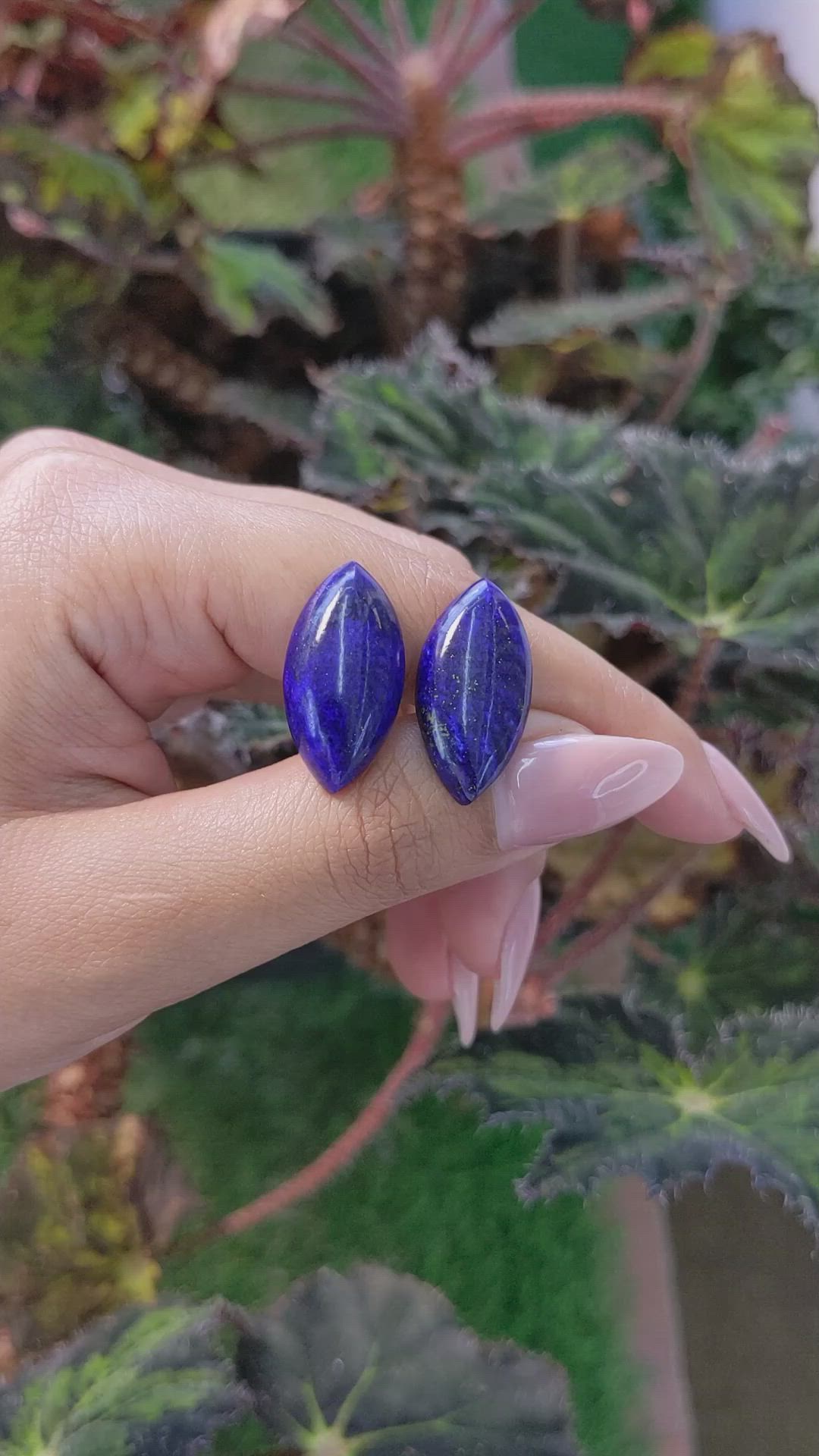 25.59&nbsp;Ct.Tw.Total Carat Weight Cabochon Lapis Pair from Afghanistan Size Video