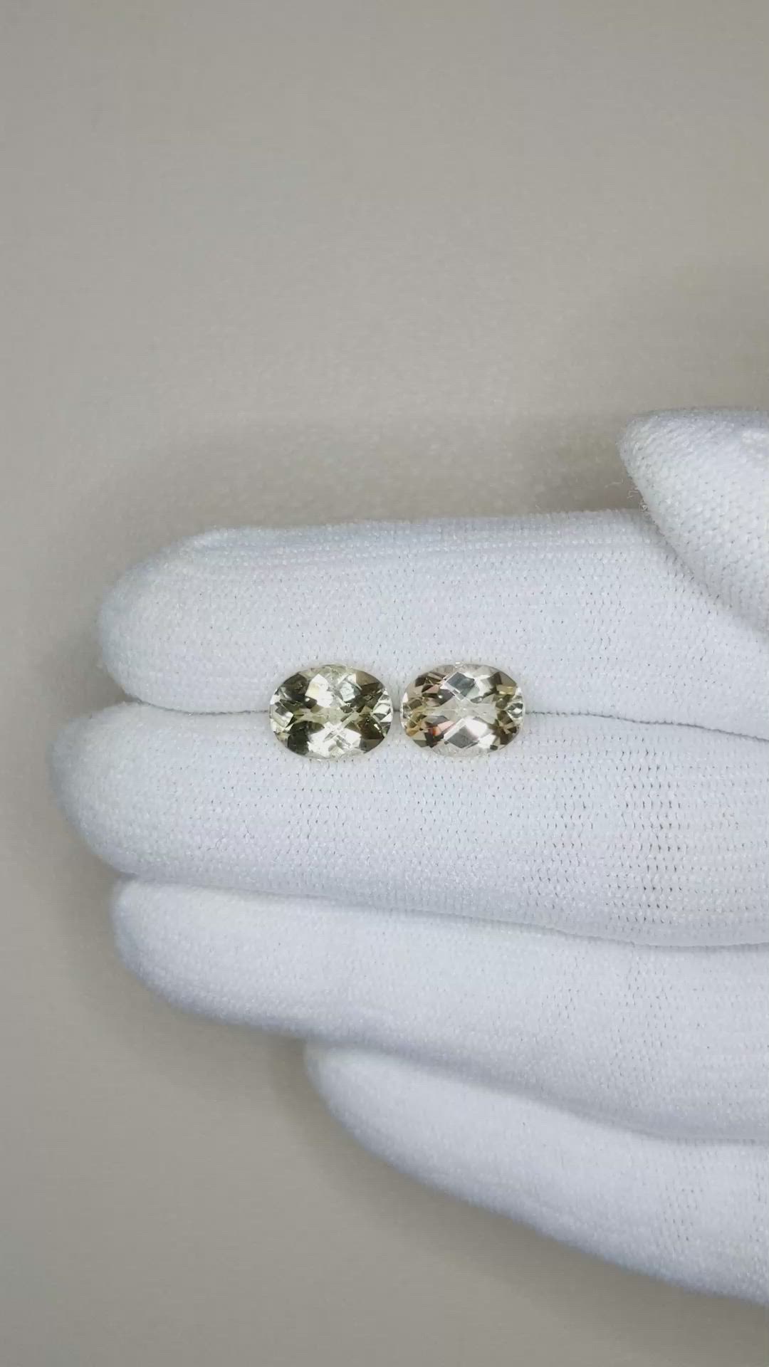 3.37&nbsp;Ct.Tw.Total Carat Weight Heliodor Pair from Pakistan Size Video