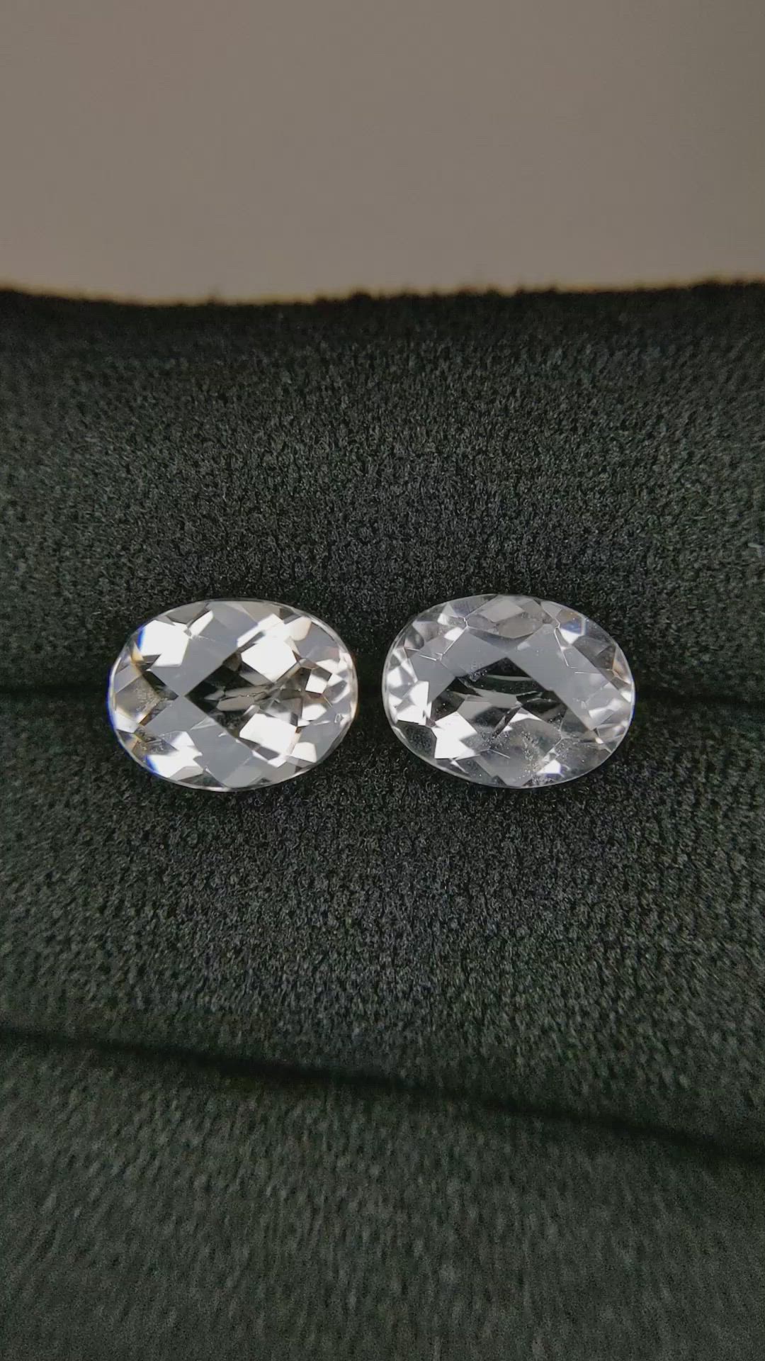 3.40&nbsp;Ct.Tw.Total Carat Weight Goshenite Pair from Pakistan Size Video