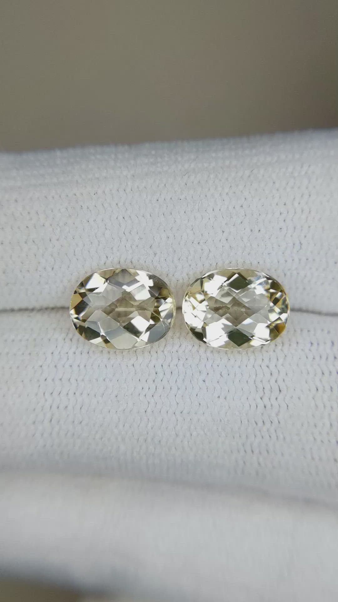 3.33&nbsp;Ct.Tw.Total Carat Weight Heliodor Pair from Pakistan Size Video