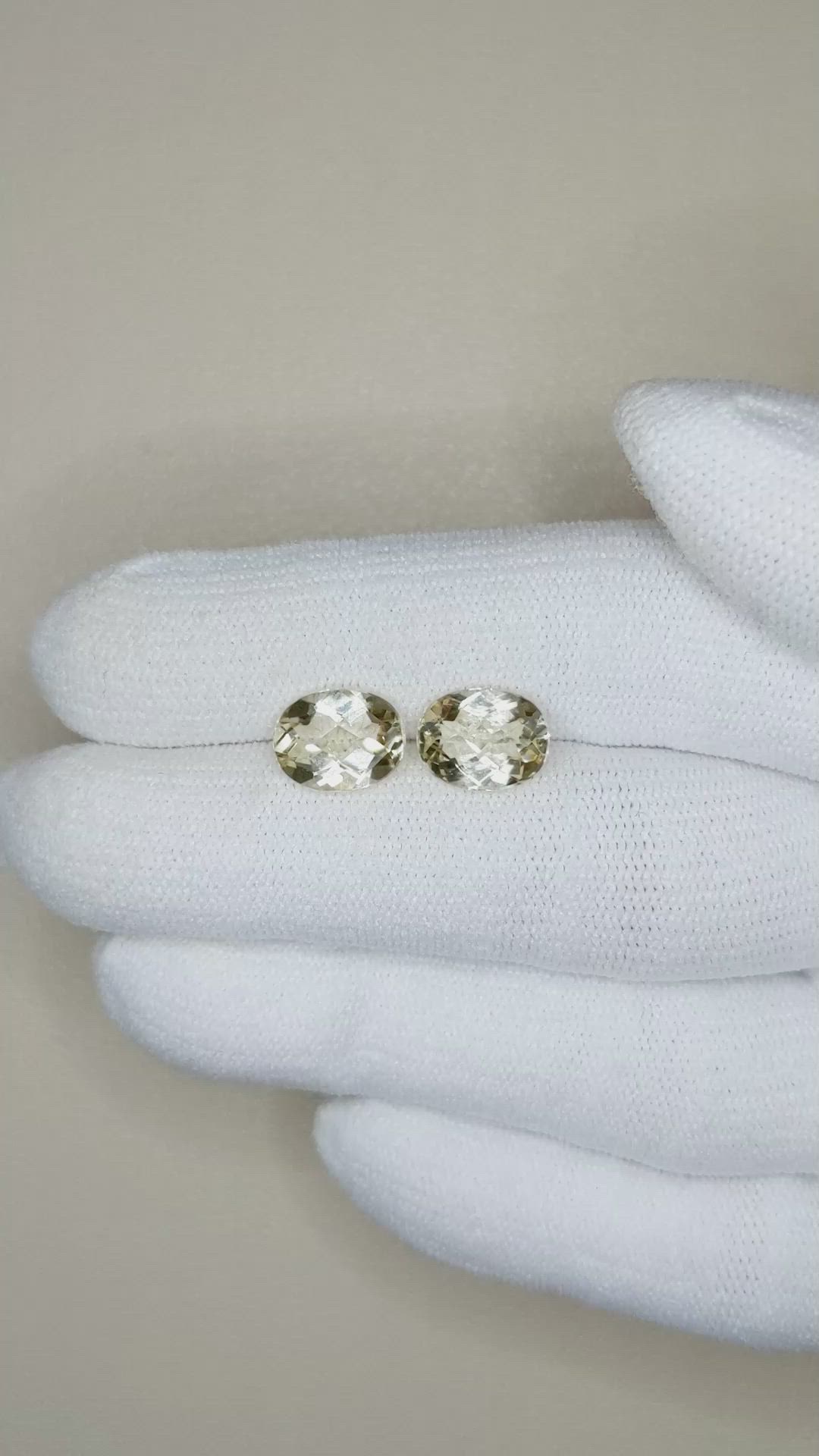 3.33&nbsp;Ct.Tw.Total Carat Weight Heliodor Pair from Pakistan Size Video