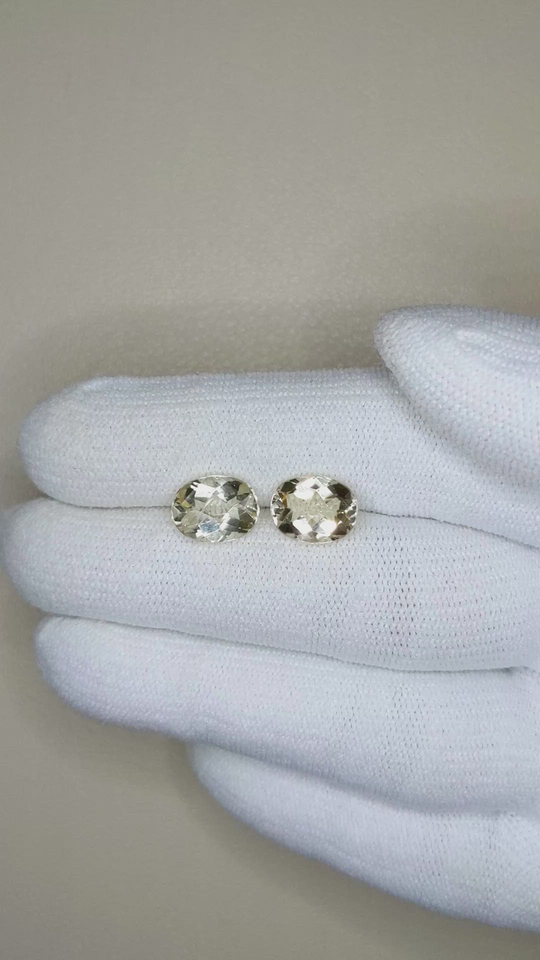 3.64&nbsp;Ct.Tw.Total Carat Weight Heliodor Pair from Pakistan Size Video