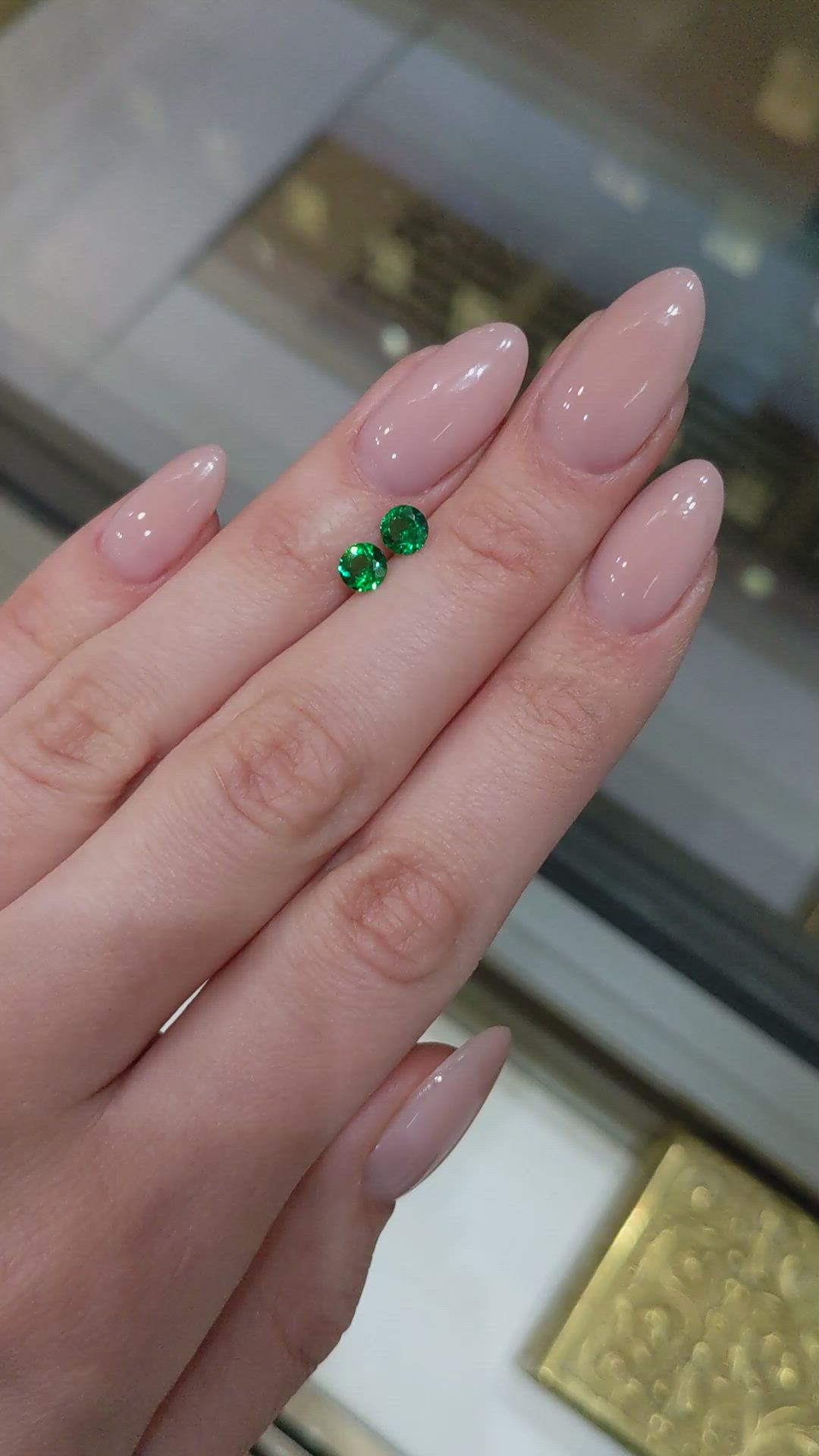 0.96&nbsp;Ct.Tw.Total Carat Weight Tsavorite Garnet Pair from Madagascar Size Video