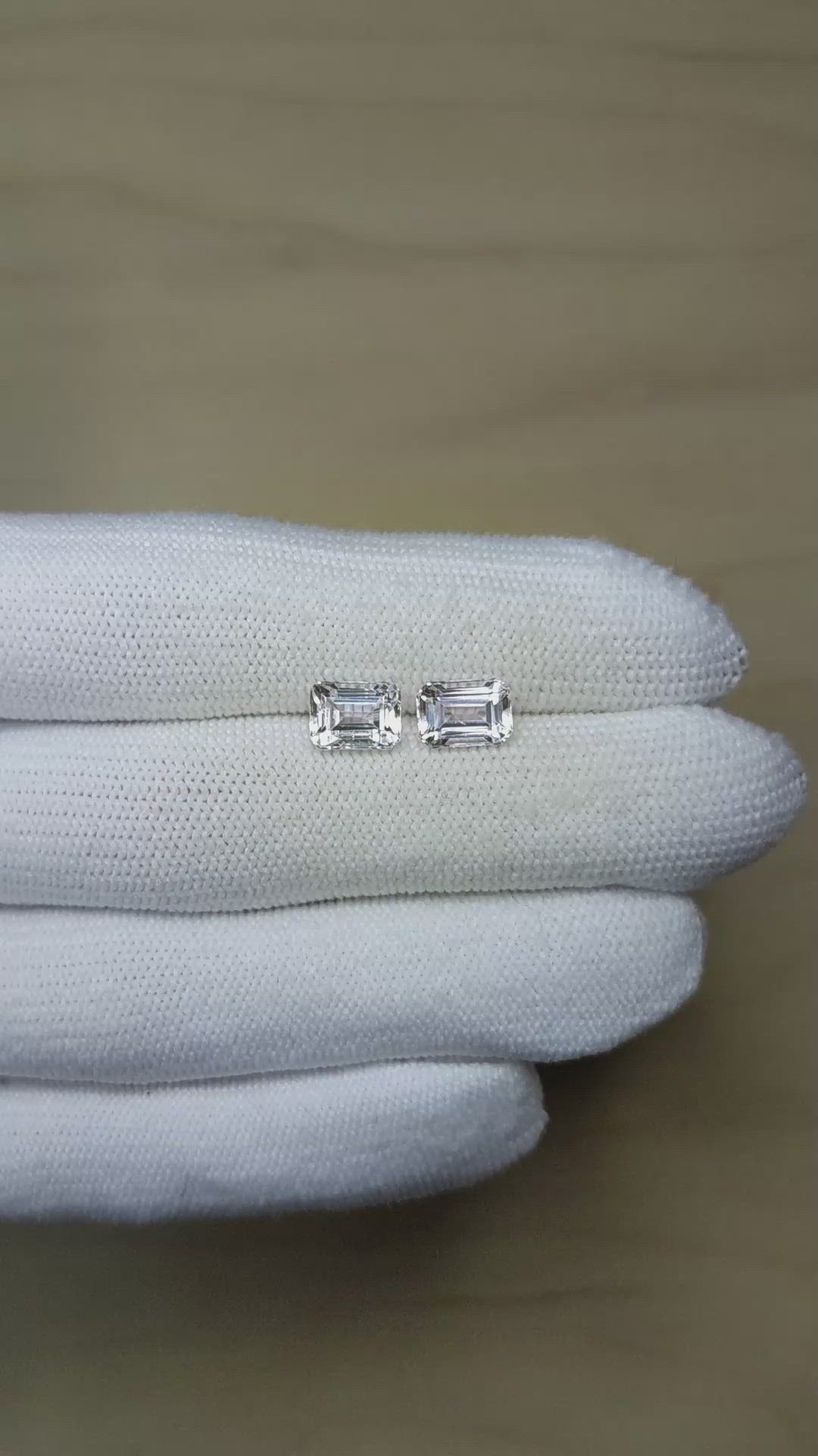 4.38 Ct.Tw.Total Carat Weight Kunzite Pair from Brazil Size Video