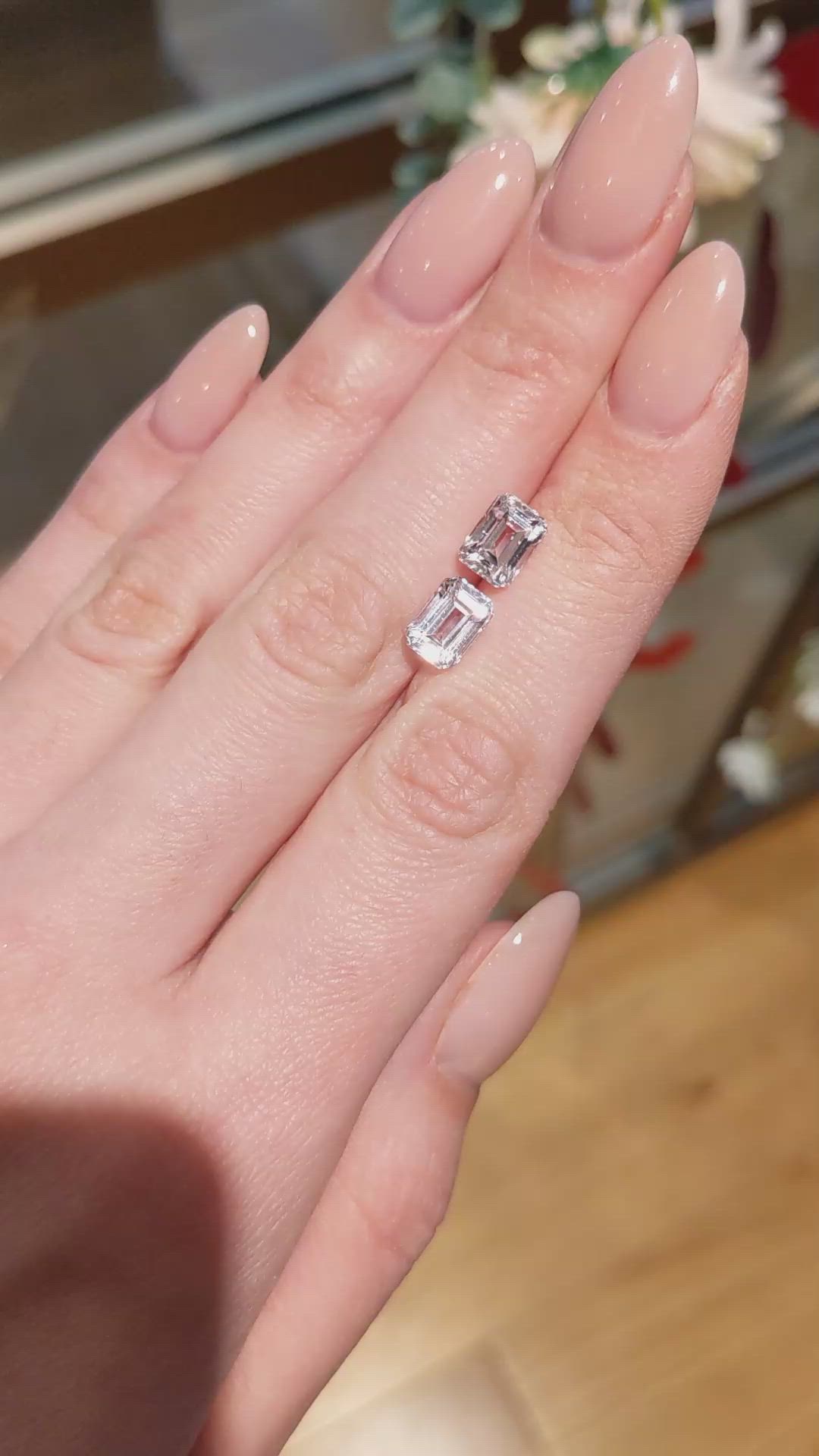 4.38 Ct.Tw.Total Carat Weight Kunzite Pair from Brazil Size Video