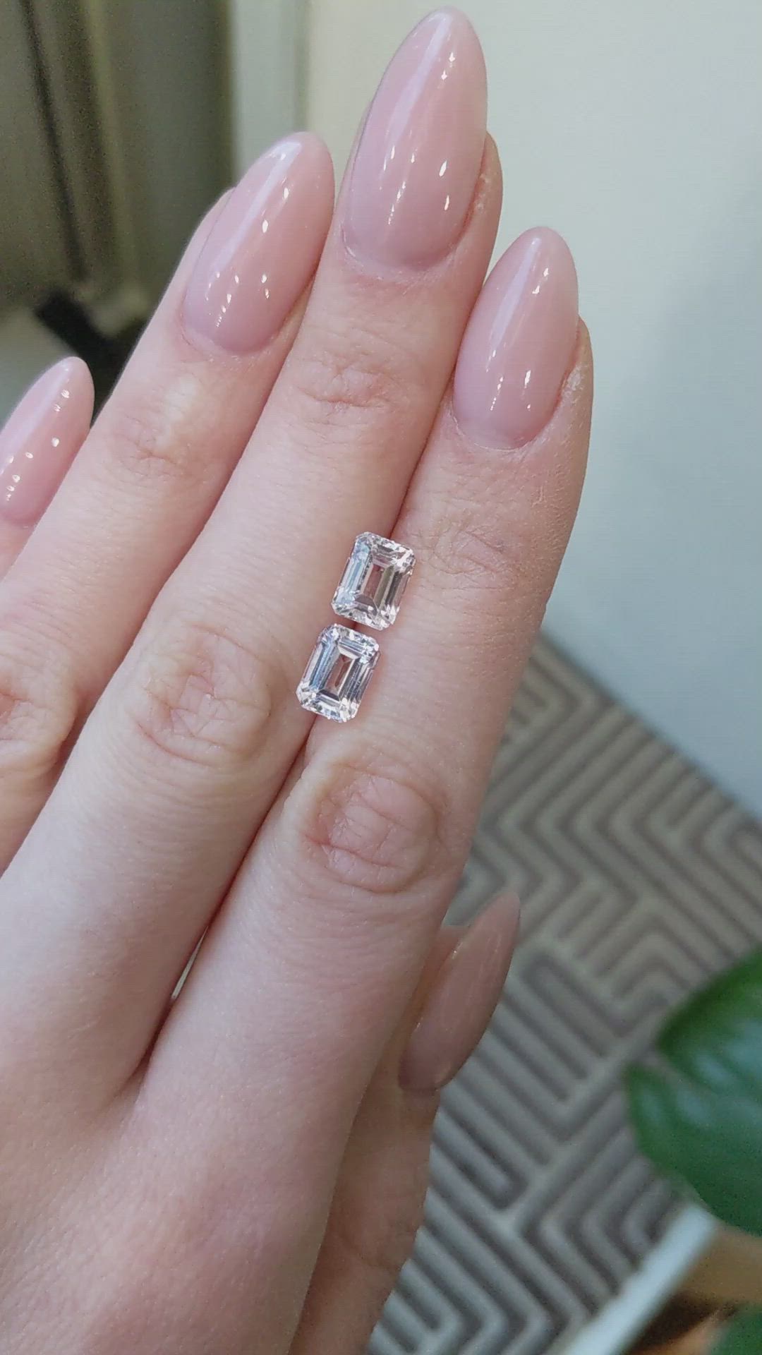 4.38 Ct.Tw.Total Carat Weight Kunzite Pair from Brazil Size Video