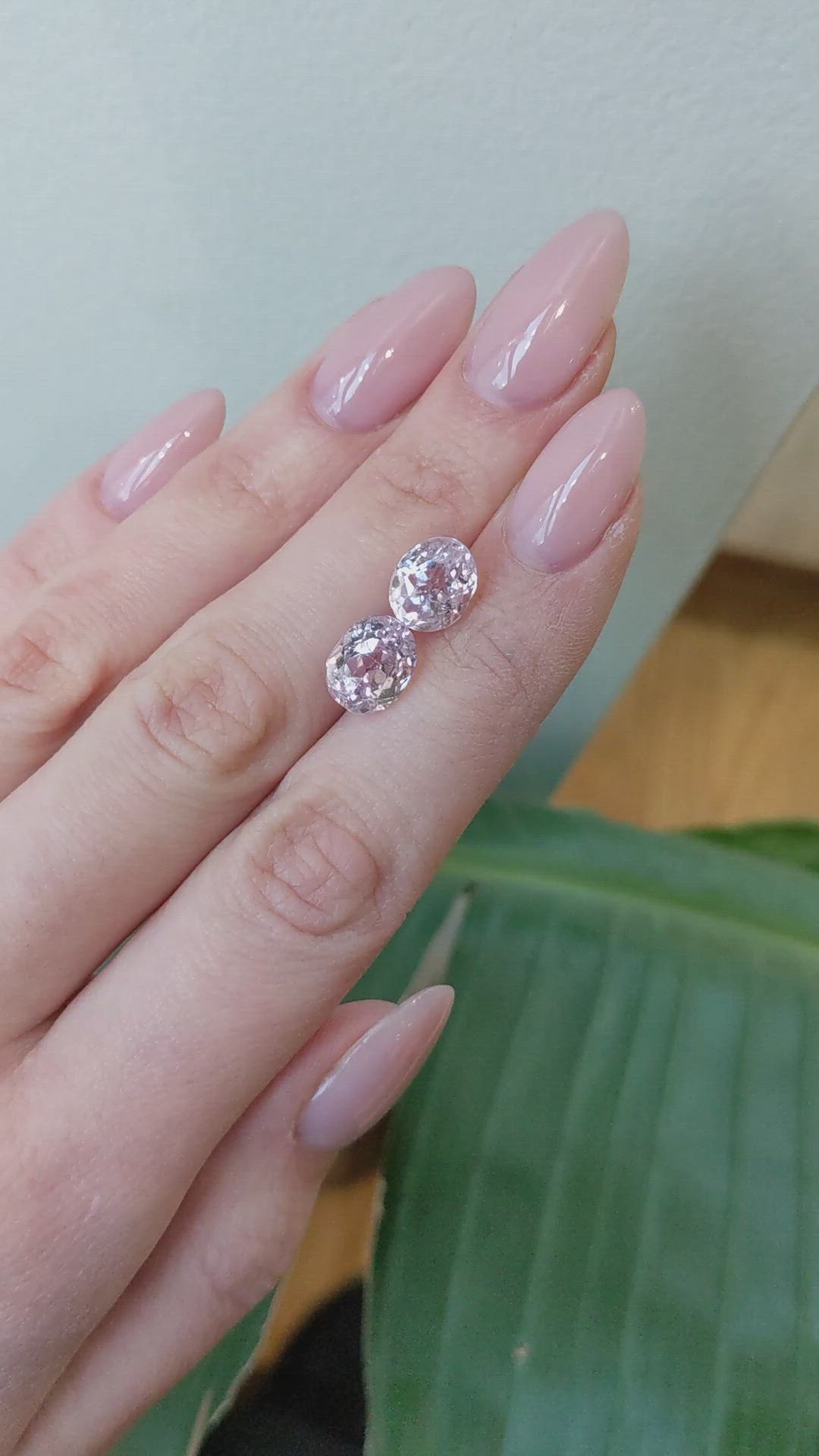 7.96&nbsp;Ct.Tw.Total Carat Weight Kunzite Pair from Brazil Size Video