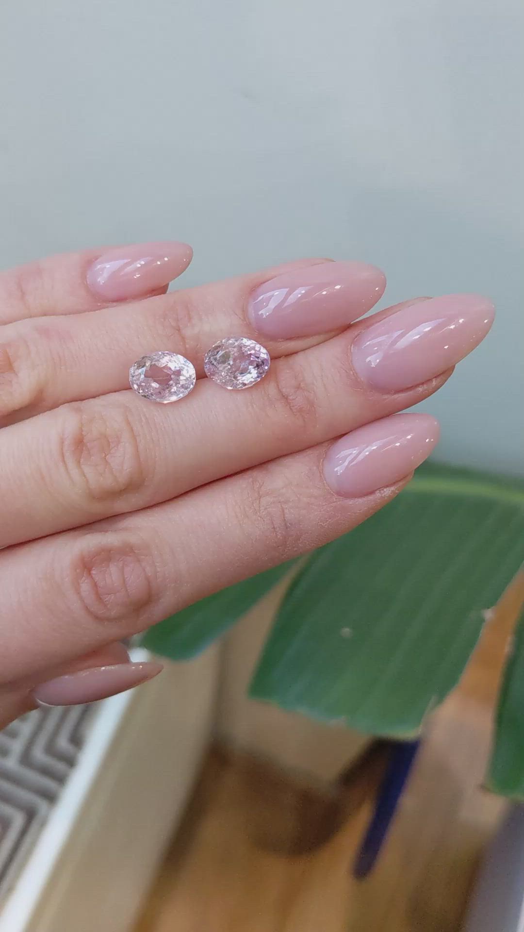 6.47 Ct.Tw.Total Carat Weight Kunzite Pair from Brazil Size Video