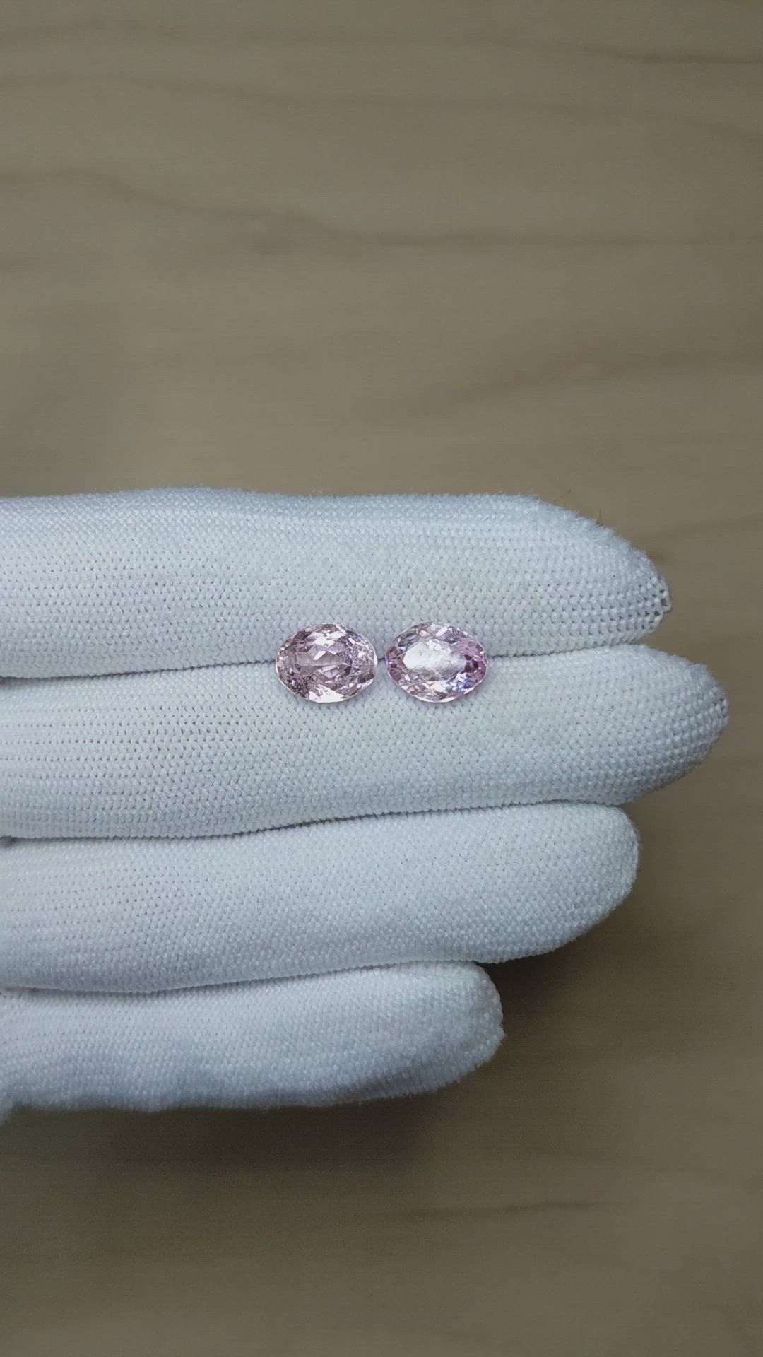 6.47 Ct.Tw.Total Carat Weight Kunzite Pair from Brazil Size Video