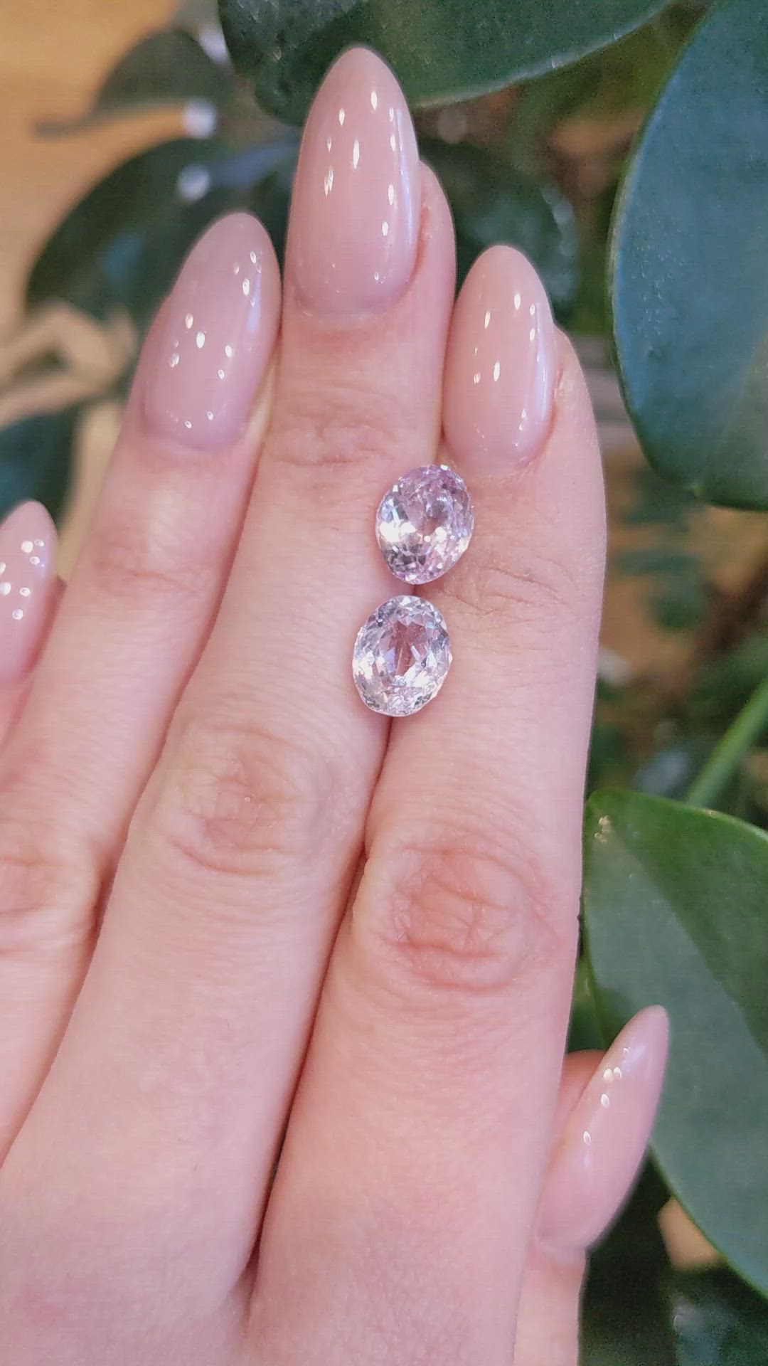 6.47 Ct.Tw.Total Carat Weight Kunzite Pair from Brazil Size Video