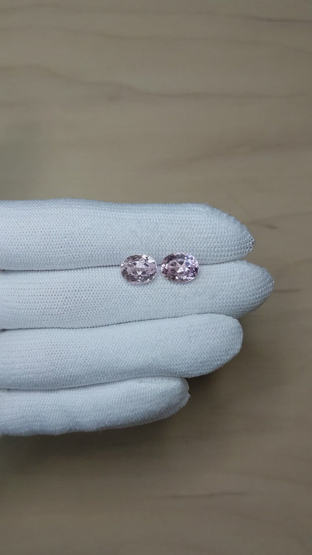 6.80 Ct.Tw.Total Carat Weight Kunzite Pair from Brazil Size Video