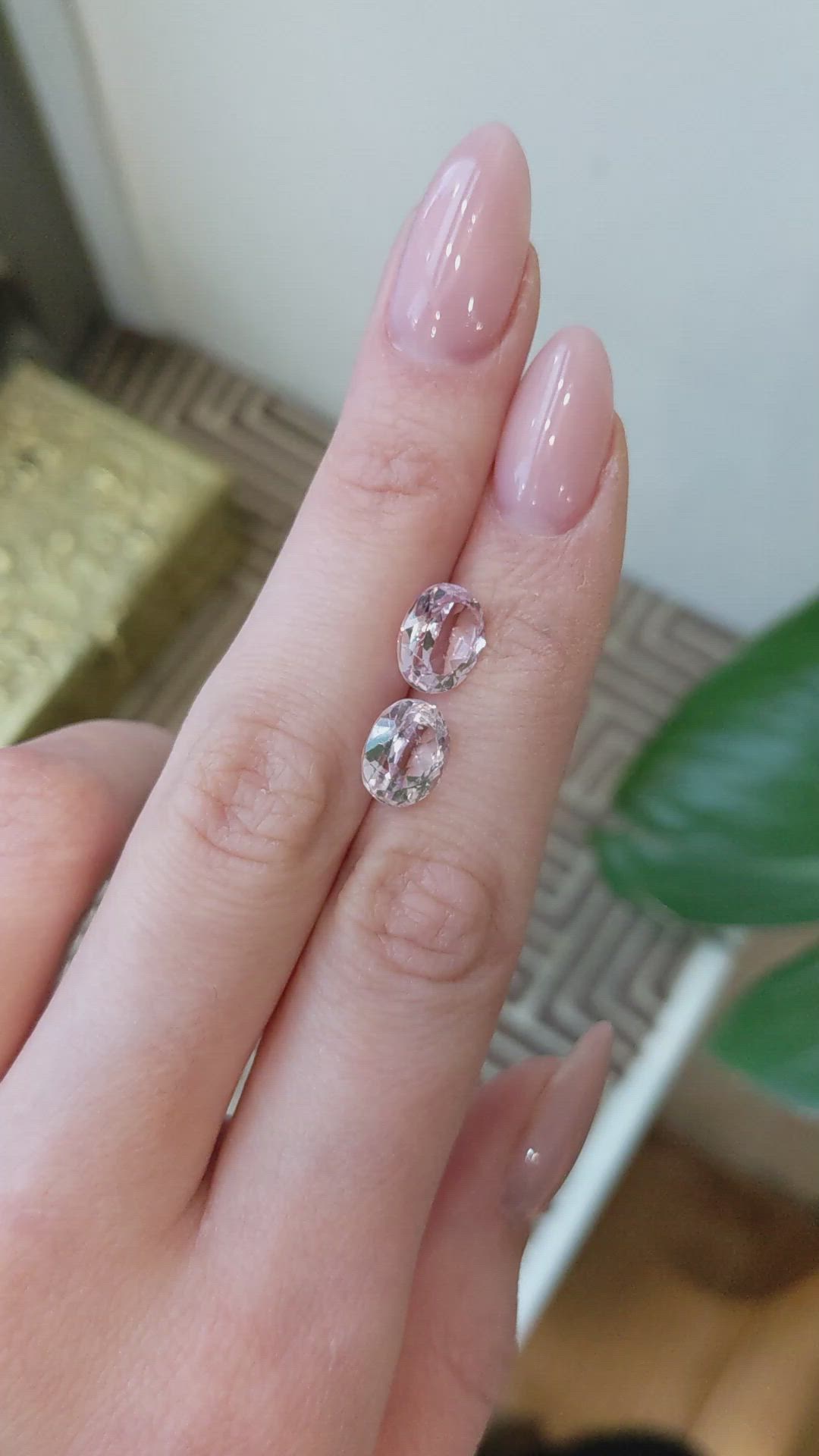 6.80 Ct.Tw.Total Carat Weight Kunzite Pair from Brazil Size Video