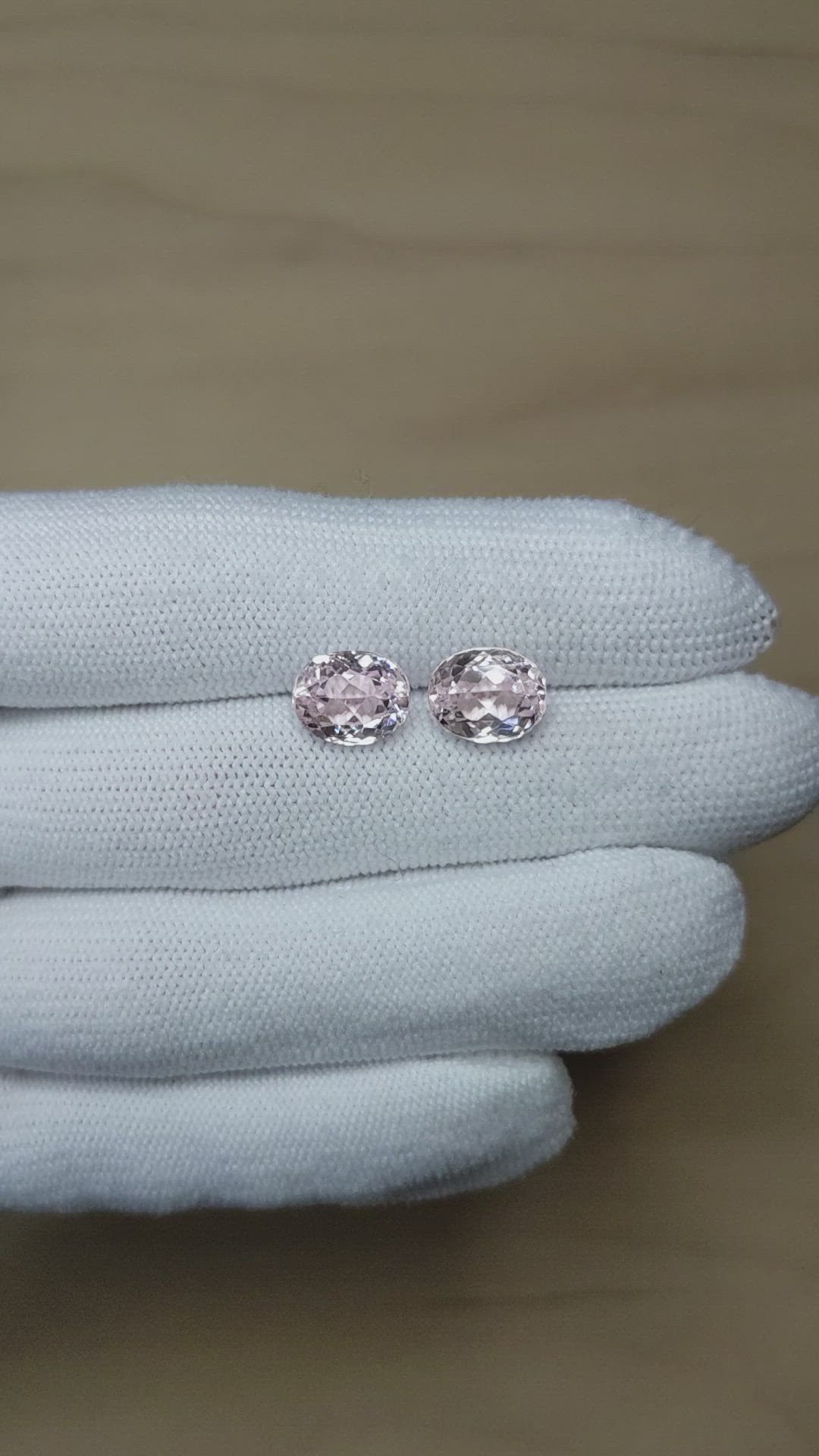 7.73&nbsp;Ct.Tw.Total Carat Weight Kunzite Pair from Brazil Size Video