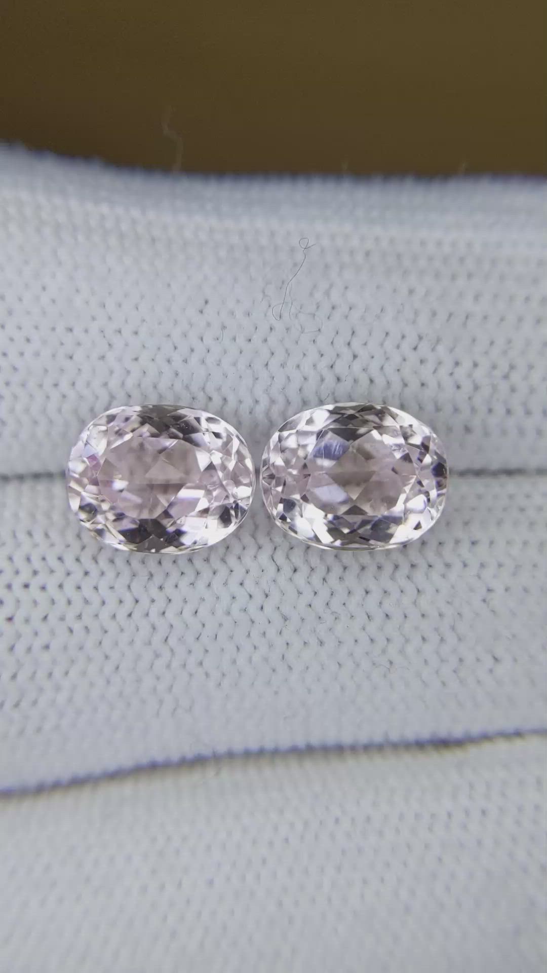 7.73&nbsp;Ct.Tw.Total Carat Weight Kunzite Pair from Brazil Size Video