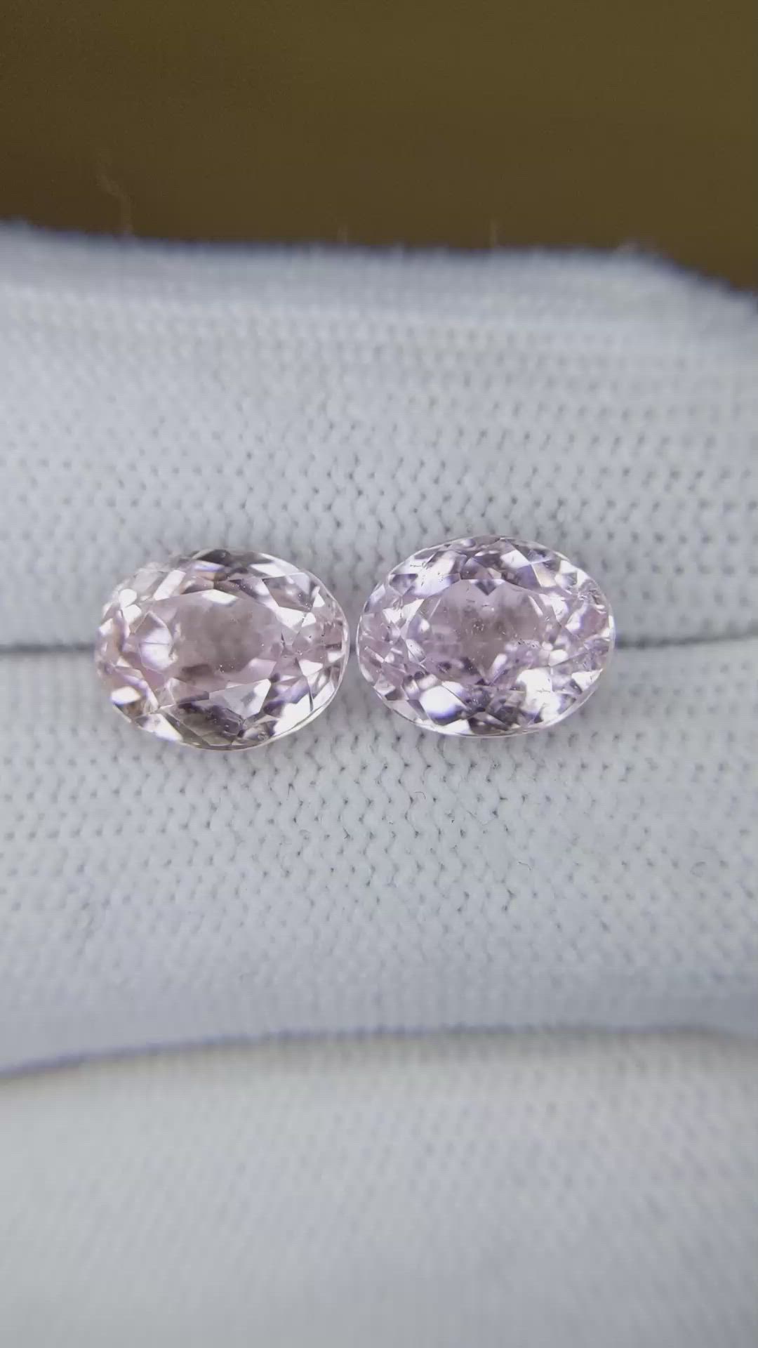 7.48&nbsp;Ct.Tw.Total Carat Weight Kunzite Pair from Brazil Size Video