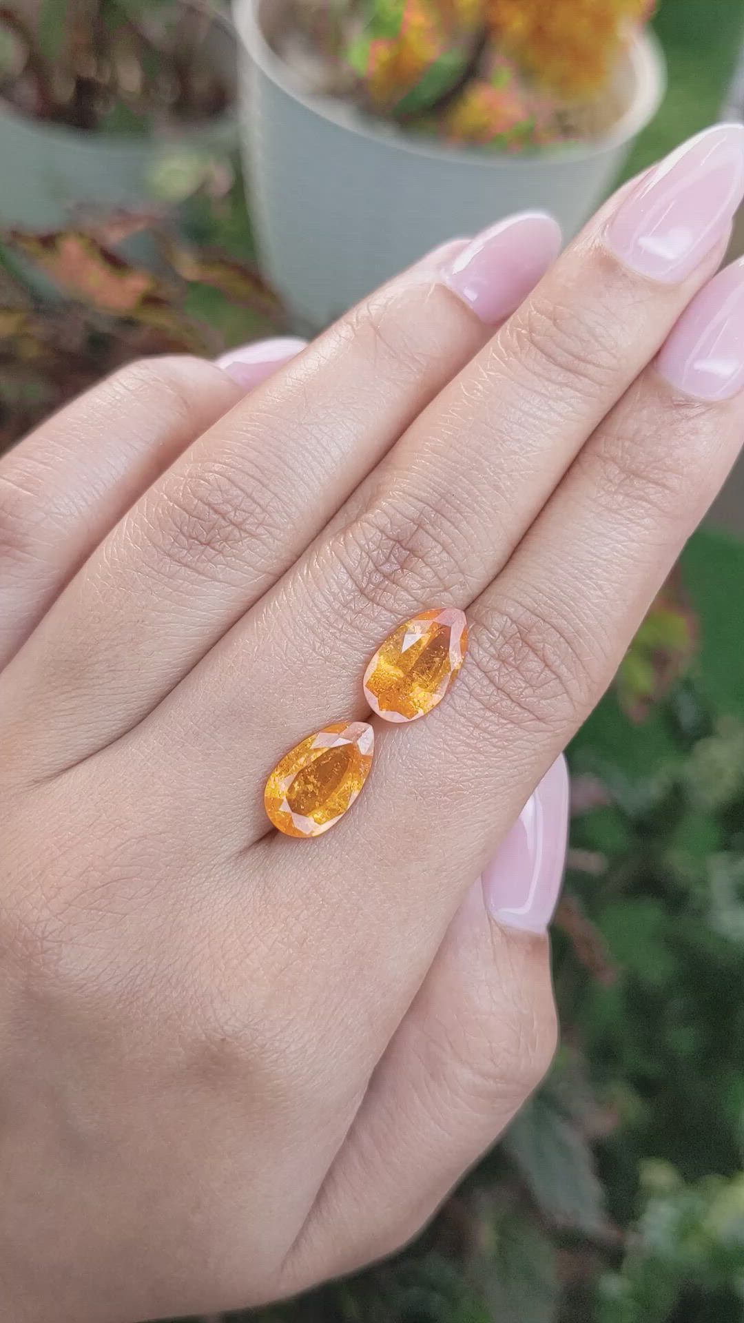 7.32&nbsp;Ct.Tw.Total Carat Weight Hessonite Garnet Pair from Madagascar Size Video