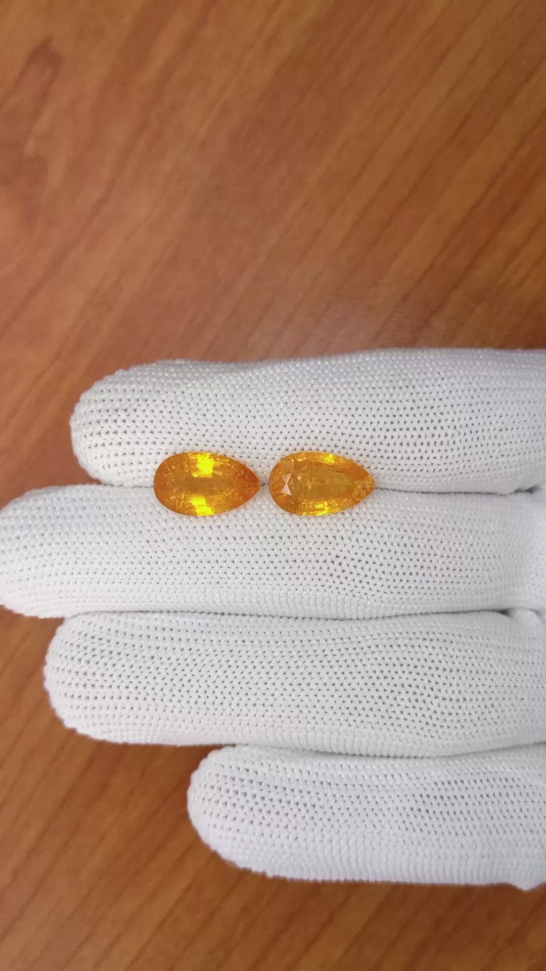 7.32&nbsp;Ct.Tw.Total Carat Weight Hessonite Garnet Pair from Madagascar Size Video