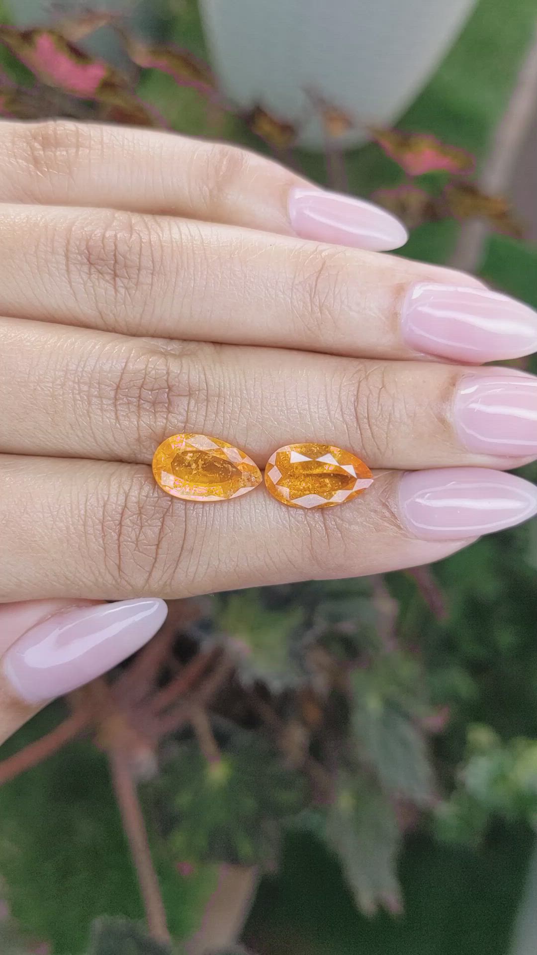 7.32&nbsp;Ct.Tw.Total Carat Weight Hessonite Garnet Pair from Madagascar Size Video