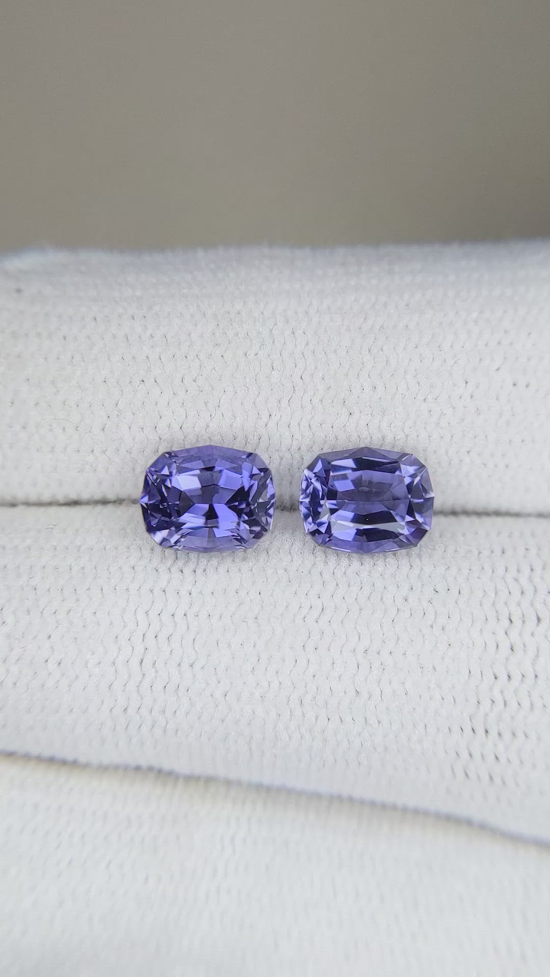 2.04&nbsp;Ct.Tw.Total Carat Weight Purplish Blue Iolite Pair from Madagascar Size Video