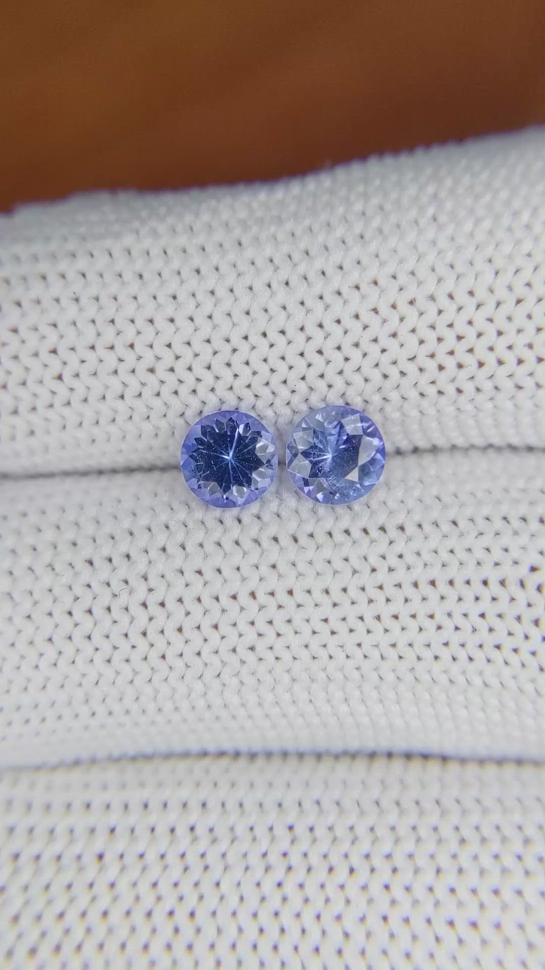 1.12&nbsp;Ct.Tw.Total Carat Weight Tanzanite Pair from Tanzania Size Video