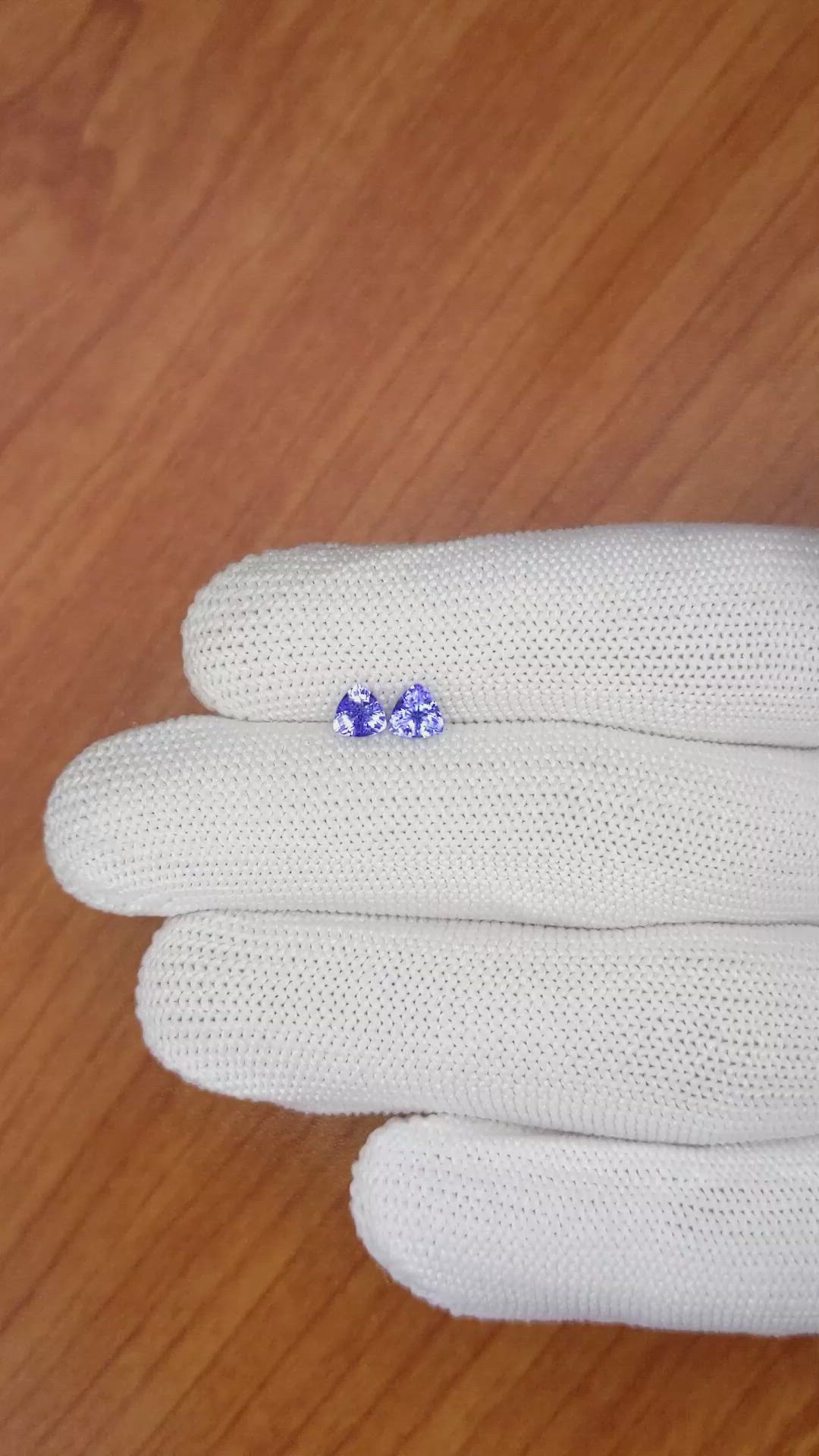 0.61&nbsp;Ct.Tw.Total Carat Weight Tanzanite Pair from Tanzania Size Video